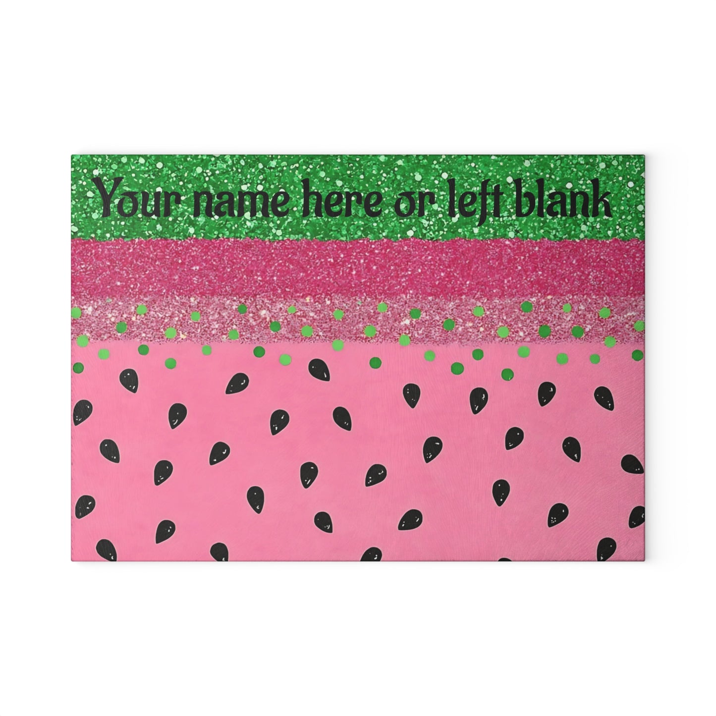 Tabla de cortar con brillo de sandía: divertida decoración de cocina de verano con personalización opcional