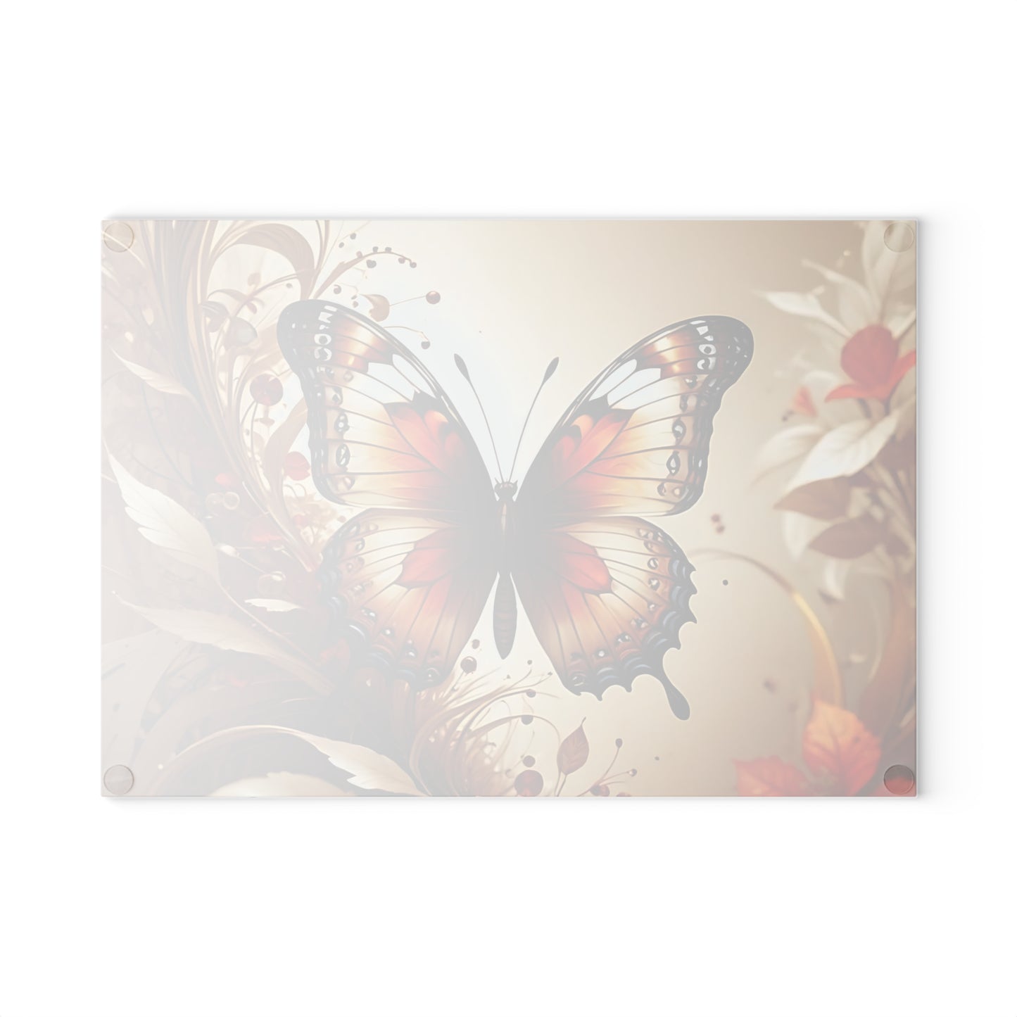 Hermosa tabla de cortar de vidrio con forma de mariposa, decoración de mariposas, tabla de cortar, decoración de cocina, arte de cocina, tabla para servir, regalo de pavo real, regalo de mariposa, tabla de cortar floral