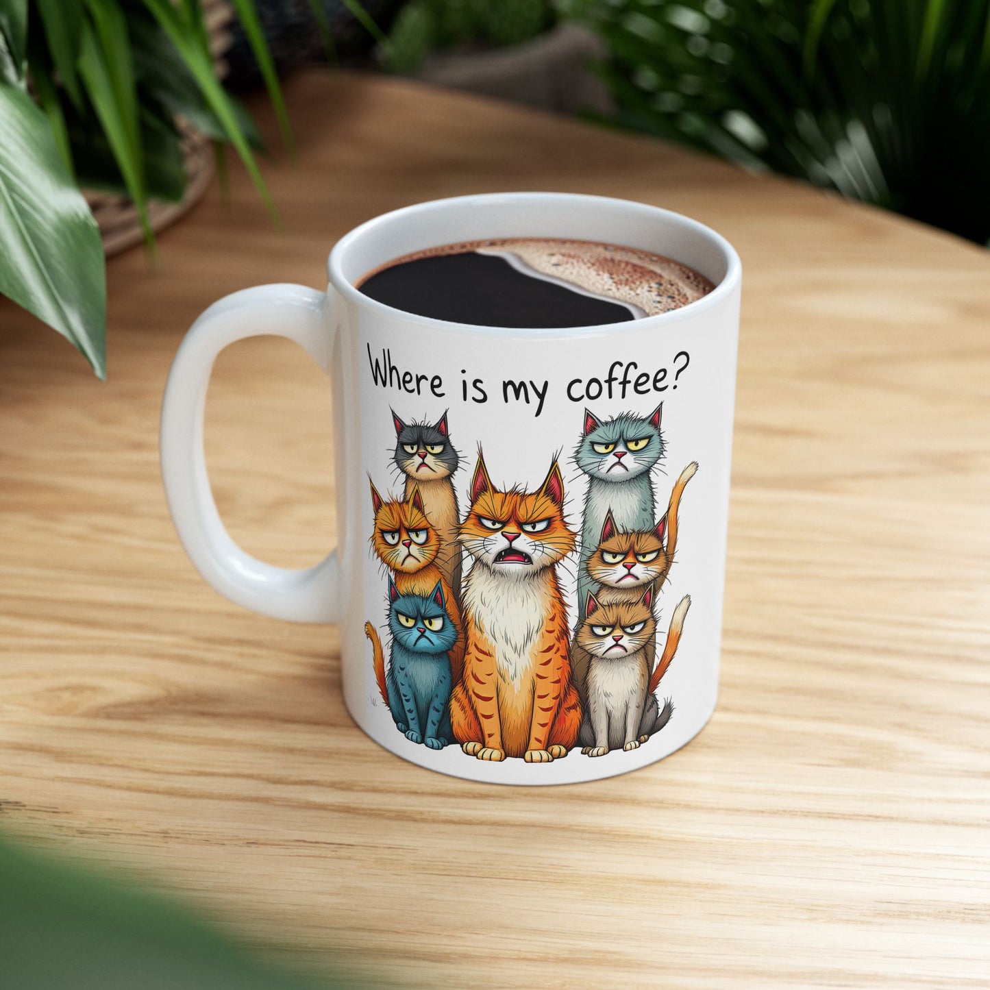 ¿Dónde está mi café? – Divertida taza de gato para amantes de los gatos ☕