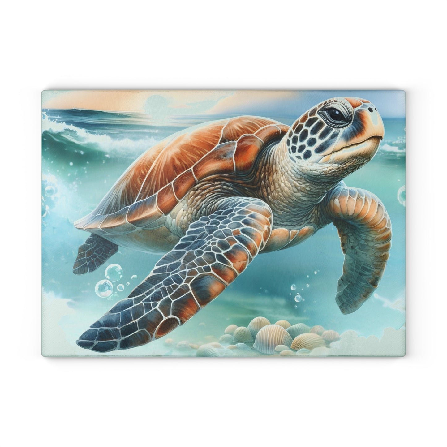 Tabla de cortar Sea Turtle Ocean Drift: un toque submarino para tu cocina