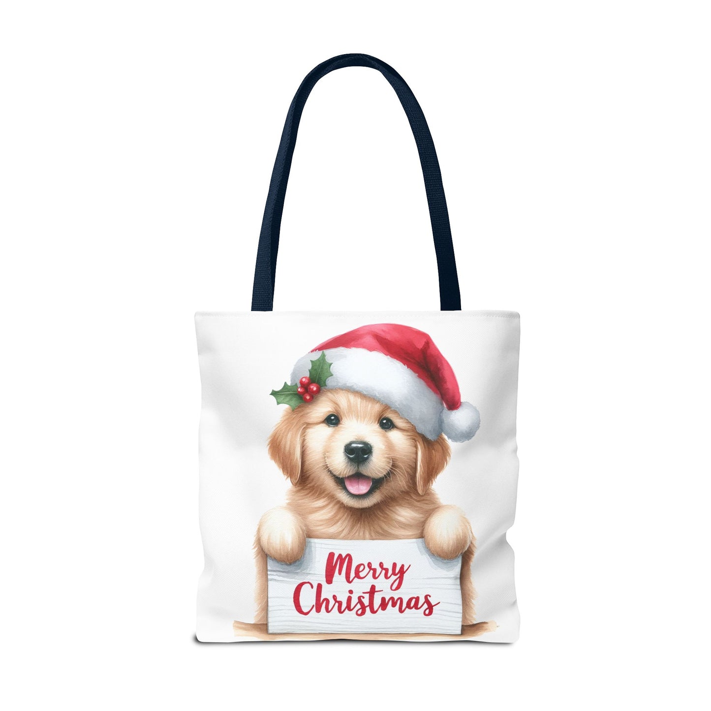🐾 Golden Retriever “Merry Christmas” Tote Bag – Holiday Cheer in Every Carry 🎄