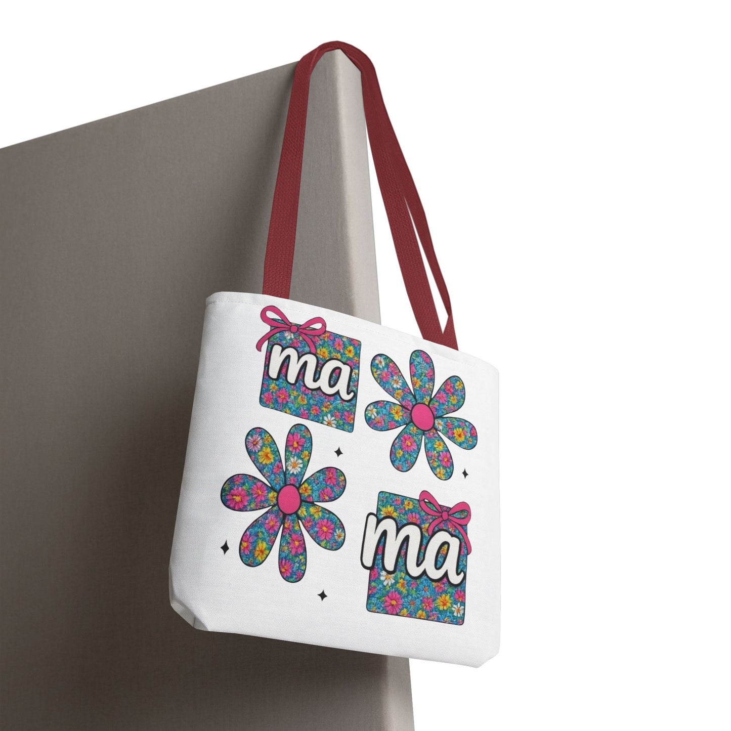 Bolso Tote Floral "ma": Un Accesorio Divertido y Brillante para Mamá