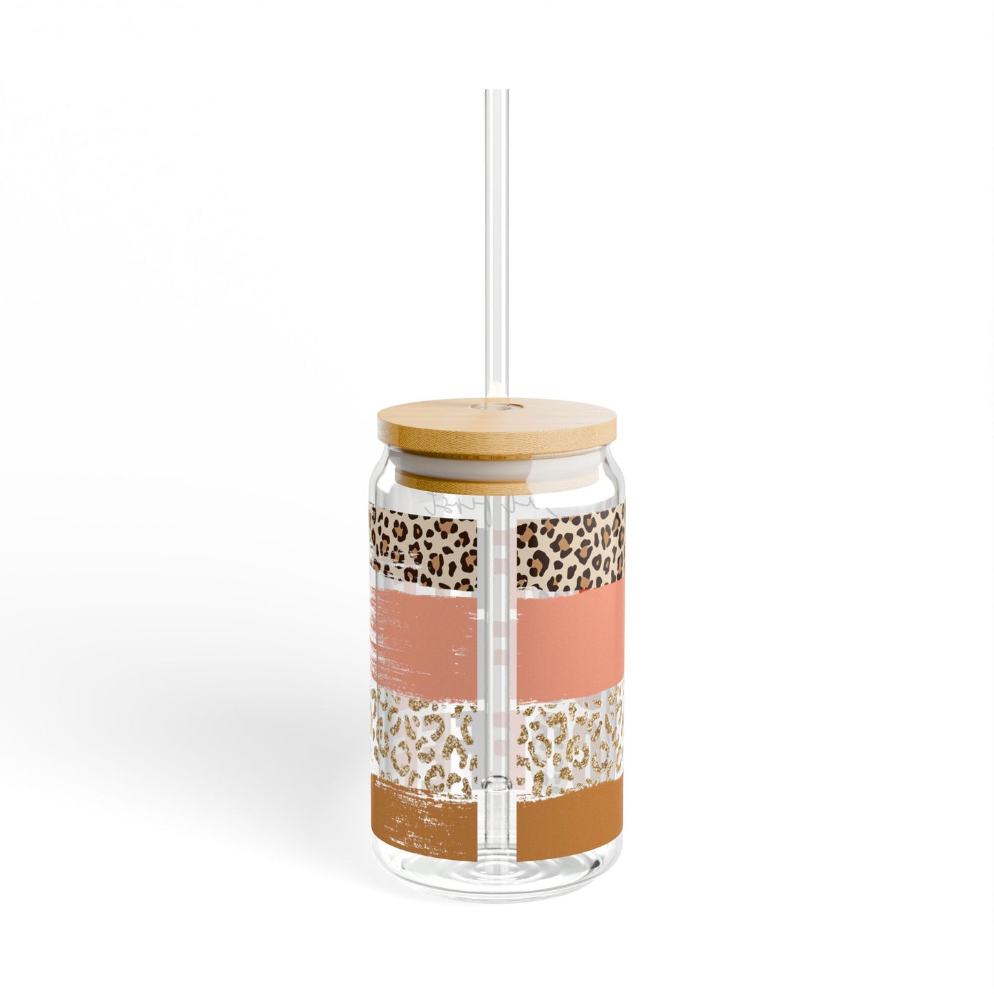 ☕🐆 But First, Coffee Sipper Glass – Bold Brews & Wild Mornings 🧡
