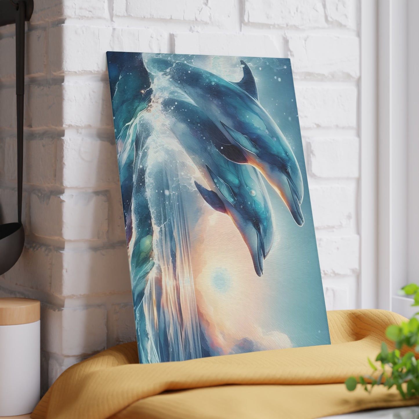 🌊🐬 Sunlit Ocean Dolphins Cutting Board – Serenity Meets Coastal Elegance 🐬🌊