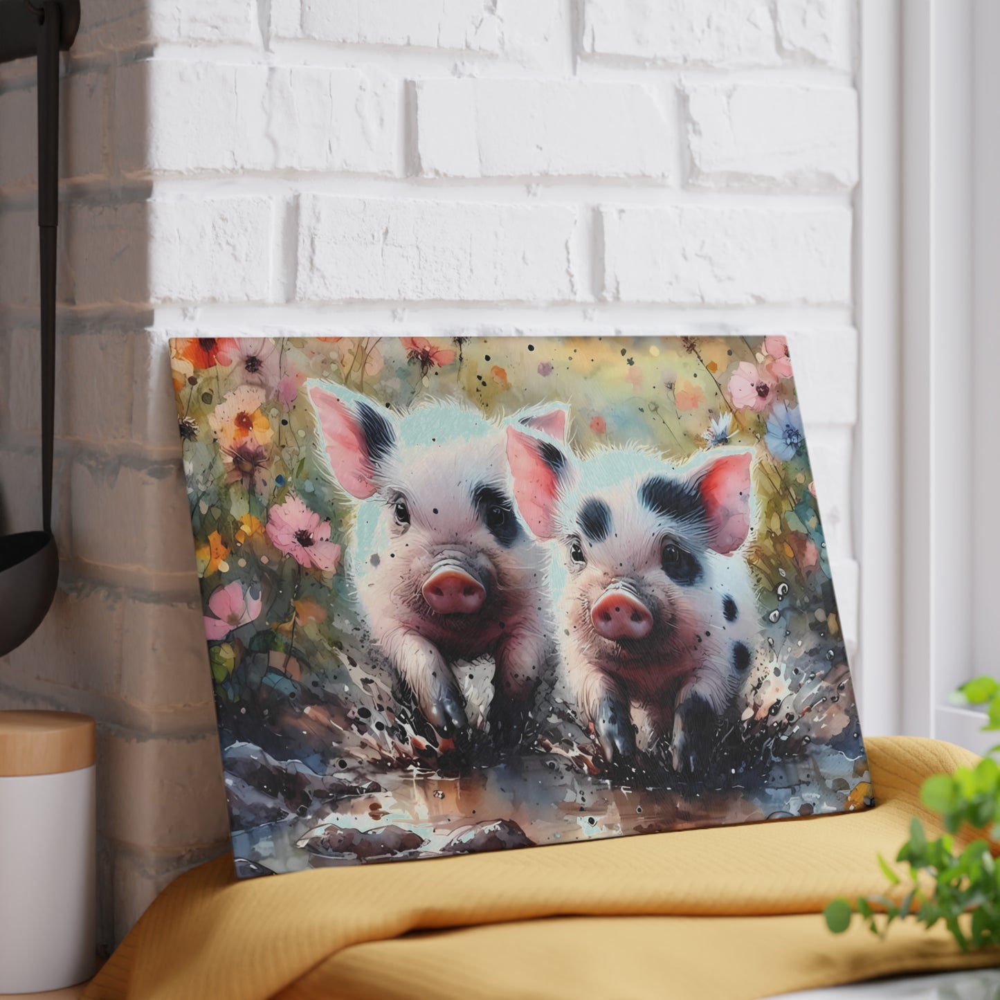 🐷🌼 Spotted Piglets Cutting Board – Playful Farmhouse Charm for Your Kitchen 🌼🐷