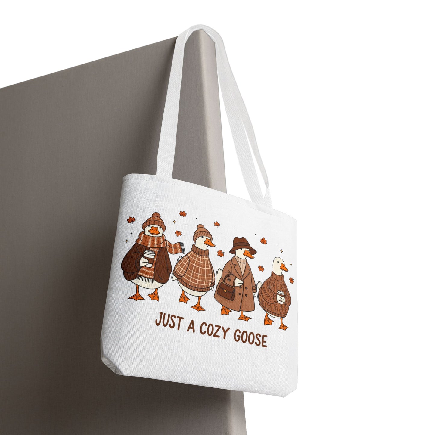 🪶 Just a Cozy Goose Tote Bag – Fall Fashion with Feathered Charm