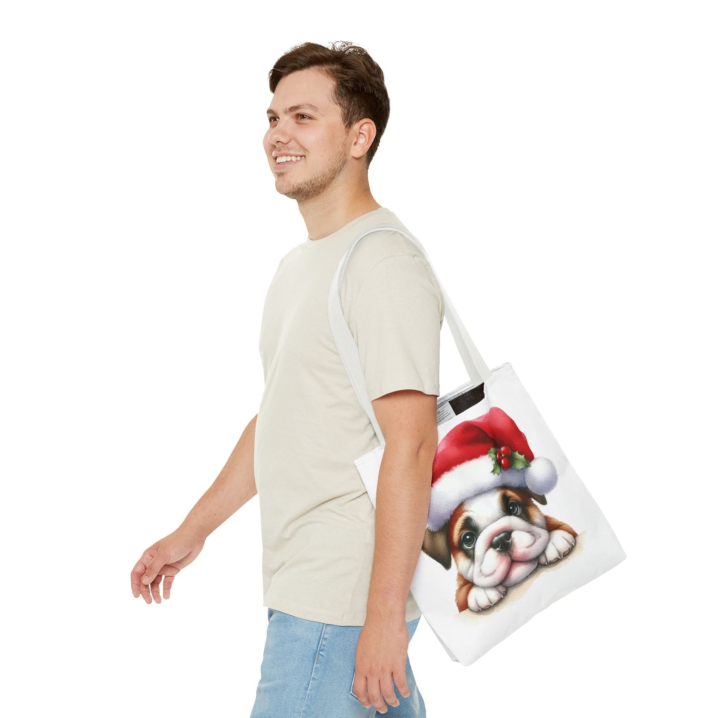 🐾 Bulldog Christmas Tote Bag – Santa Paws Cuteness You Can Carry 🎄