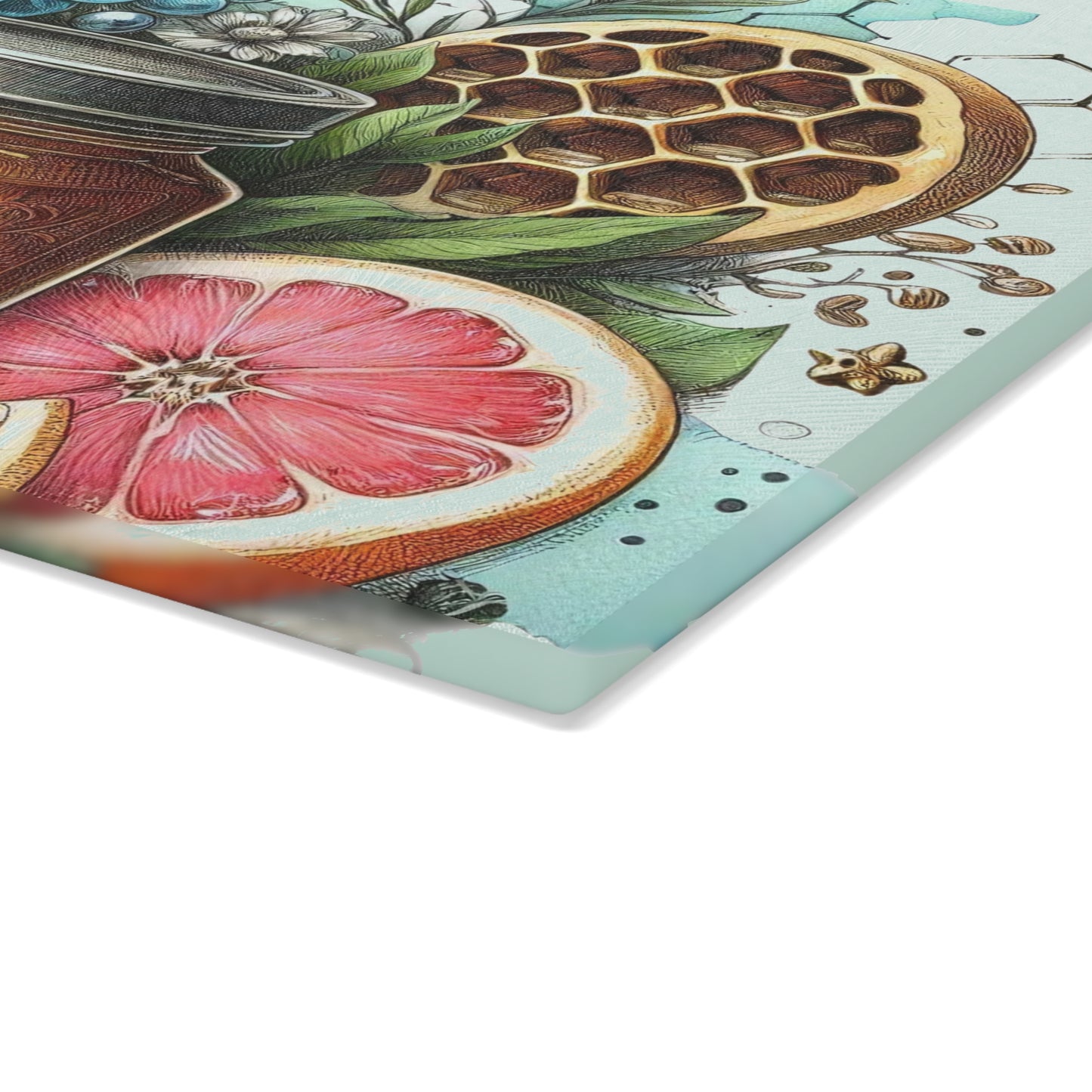 Tabla de cortar con forma de abeja, regalo de cocina, tabla inspirada en la naturaleza, tabla de vidrio templado, regalo para amantes de las abejas, cocina de granja, tabla de cortar rústica