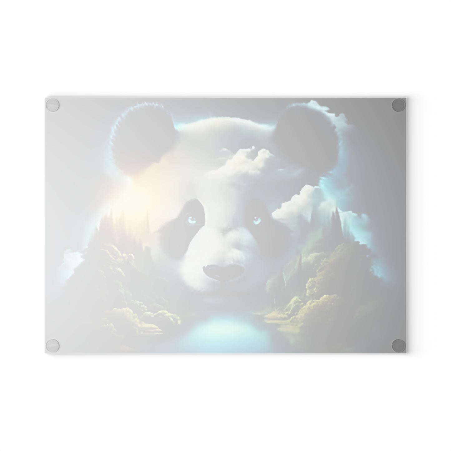 Panda Bear Tempered Glass Cutting Board