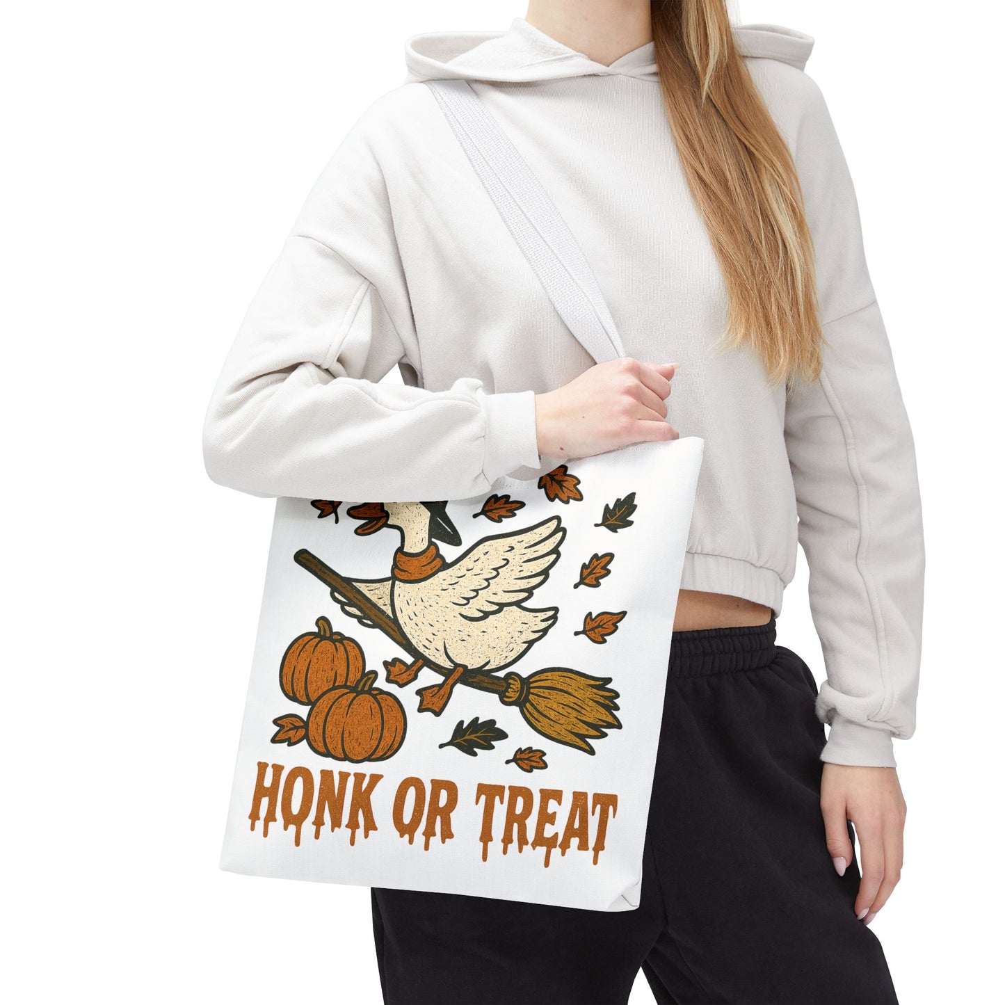๐ช Honk or Treat Goose Halloween Tote Bag โ Witchy Whimsy for Spooky Season ๐๐
