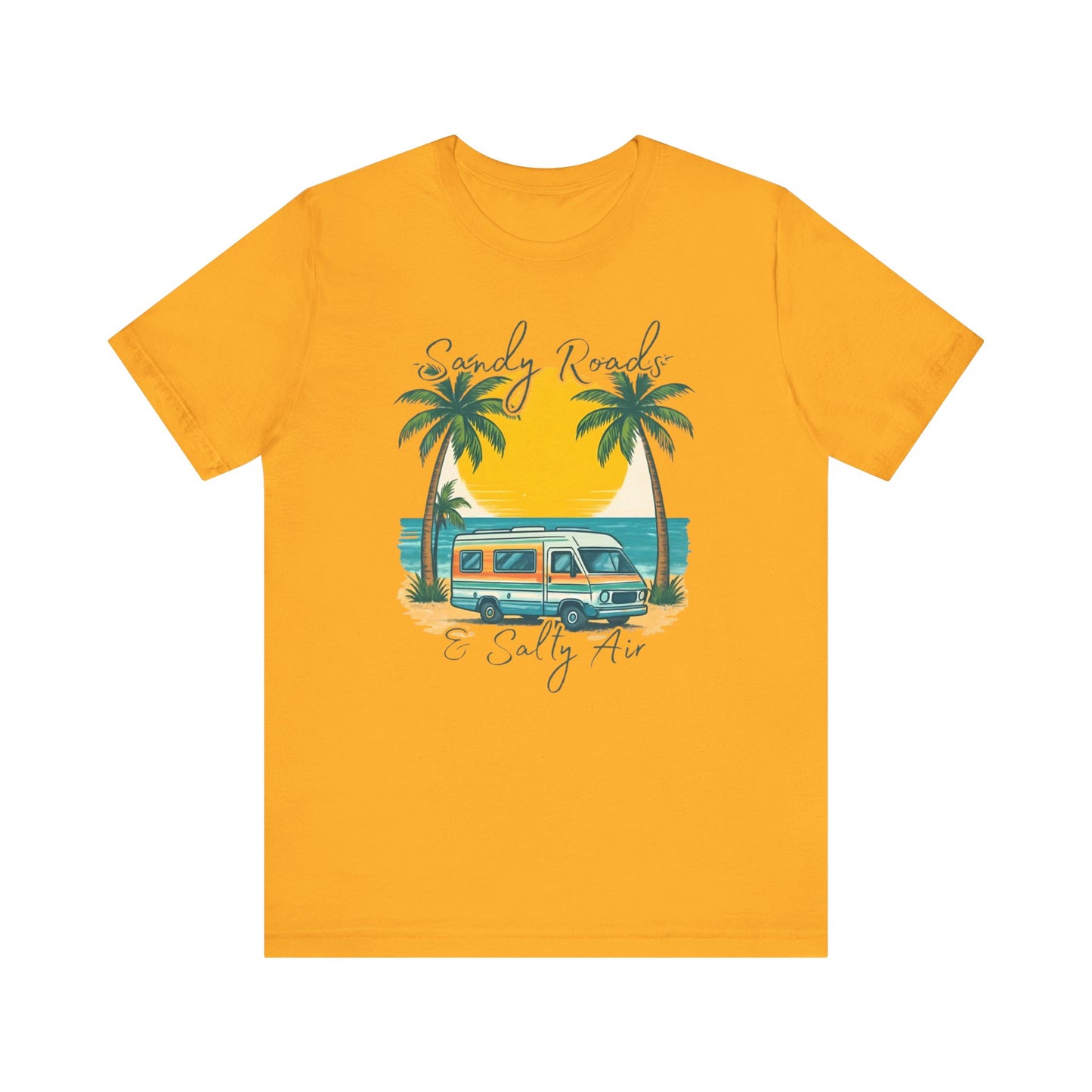 Camiseta Sandy Roads & Salty Air: Camisa playera ligera para mujer para días costeros y ambiente veraniego.