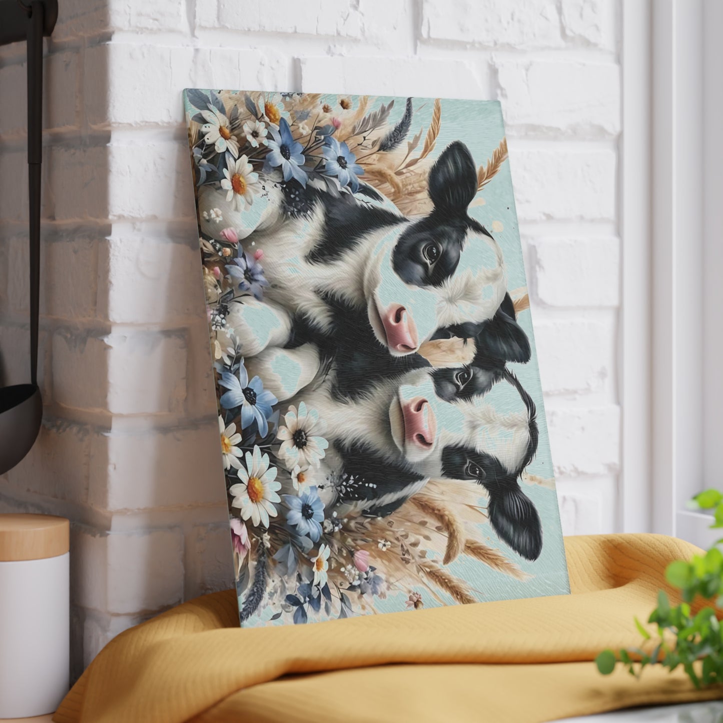 🐄 Adorable Calf Duo Cutting Board – Country Charm for Your Kitchen 🐄