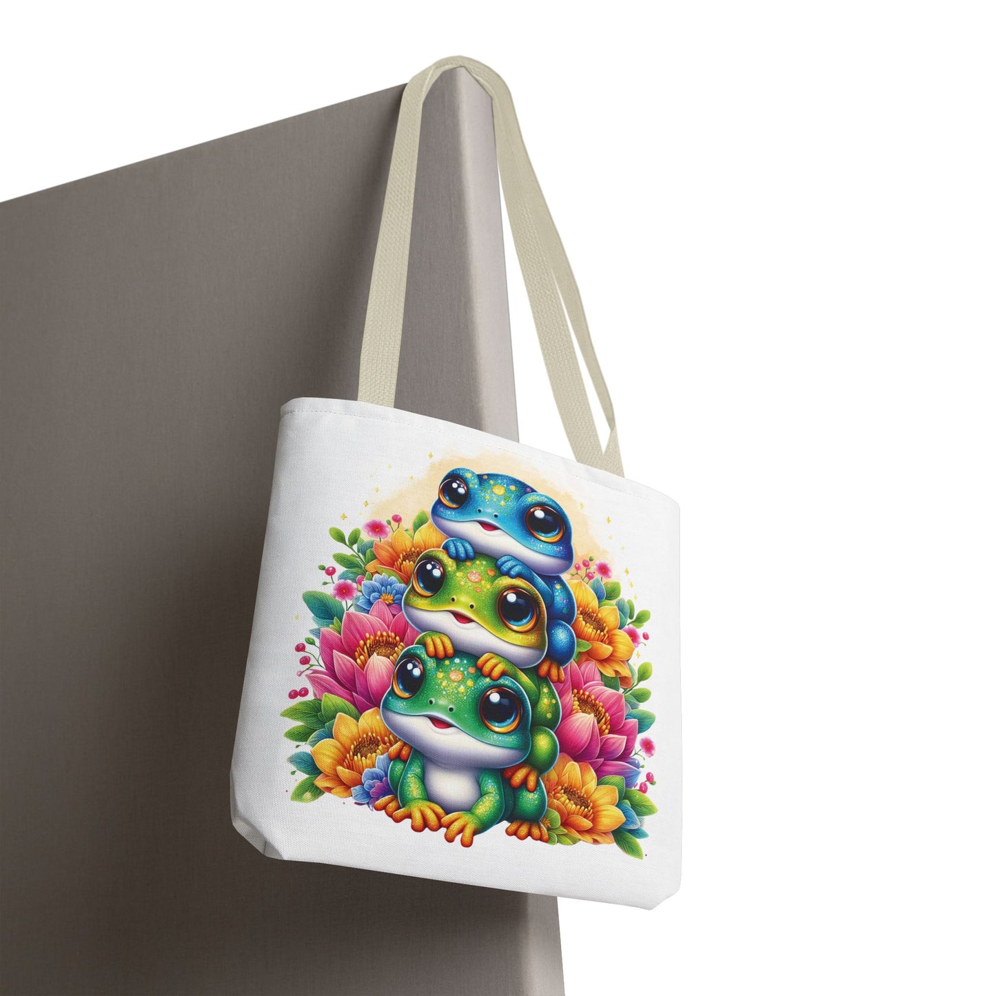 ๐ธ Stacked Frogs Floral Tote Bag โ Colorful Whimsy for Every Day ๐ธ๐