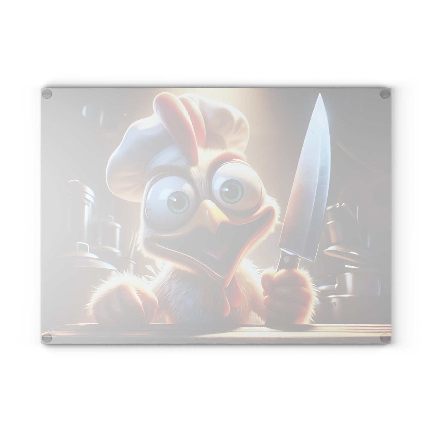 Tabla de cortar Crazy Chicken Chef: ¡sembrando el caos en la cocina!