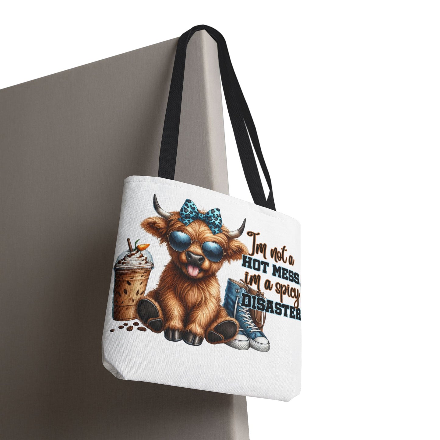 Bolsa de tela Highland Cow: «No soy un desastre picante, soy un desastre picante».