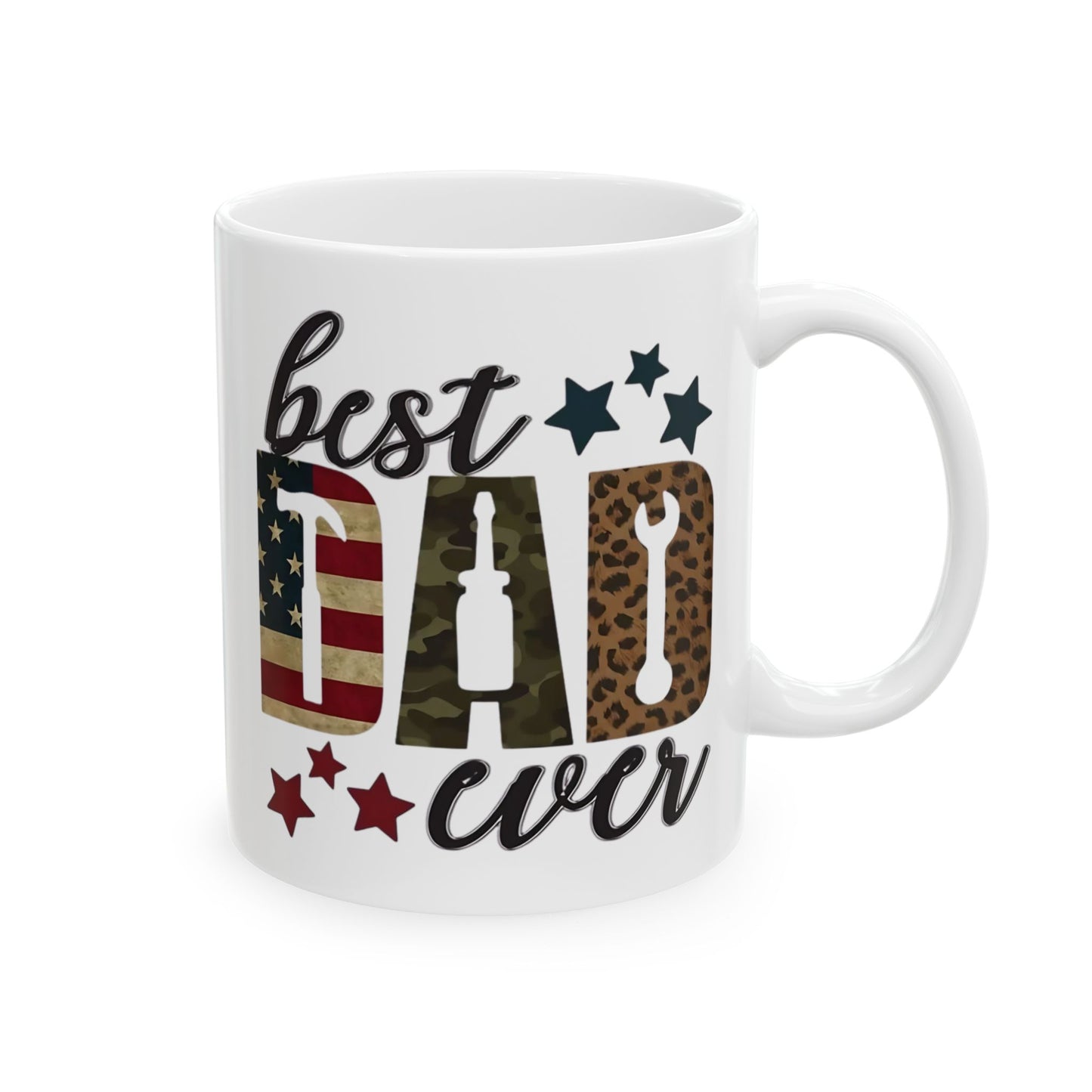 El mejor papá del mundo: taza de café con temática patriótica y camuflaje (325 ml y 430 ml)