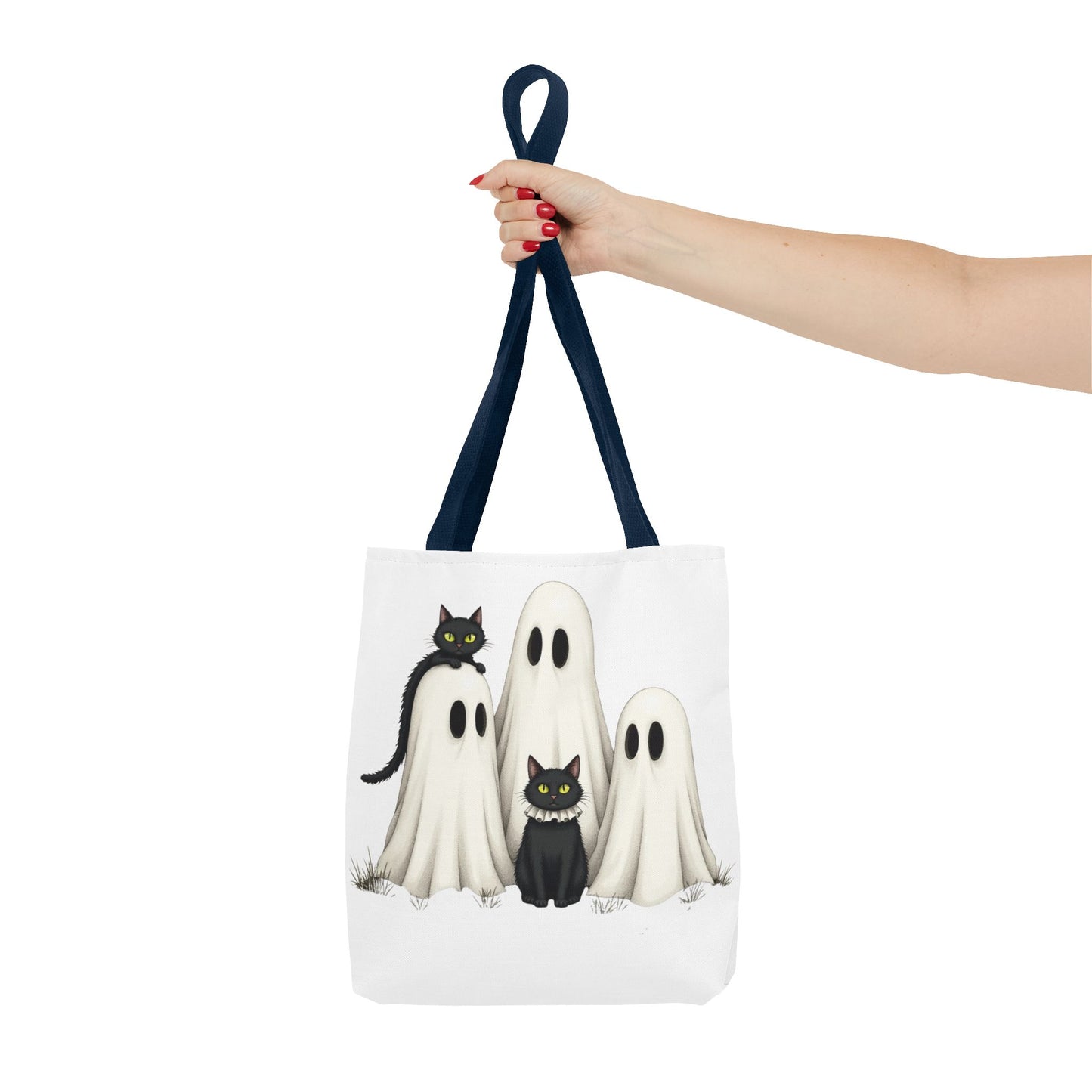 ๐โโฌ Ghosts & Black Cats Halloween Tote Bag โ Spooky Chic Retro Vibes ๐ป๐