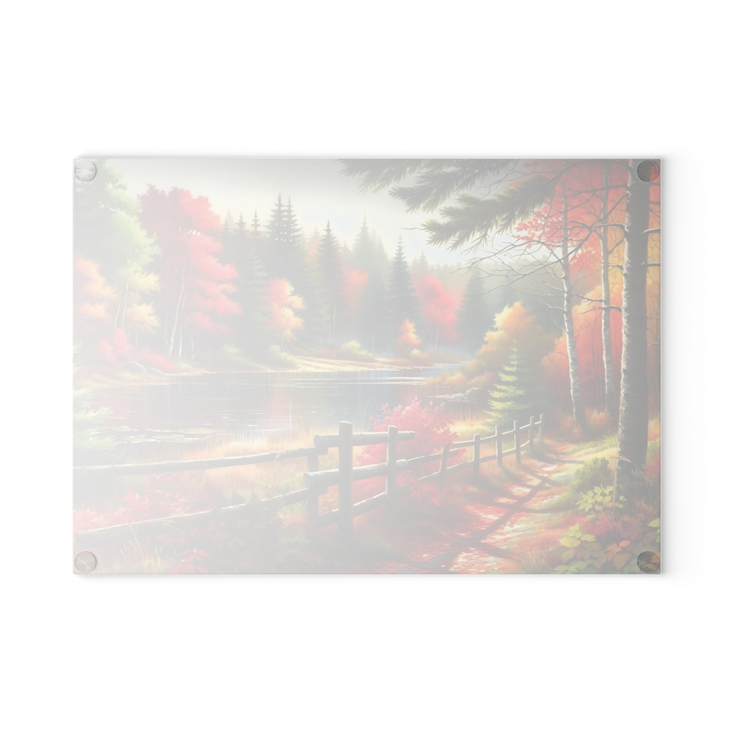 🍂 Autumn Lake Path Cutting Board – Tranquil Forest Beauty for Your Fall Kitchen