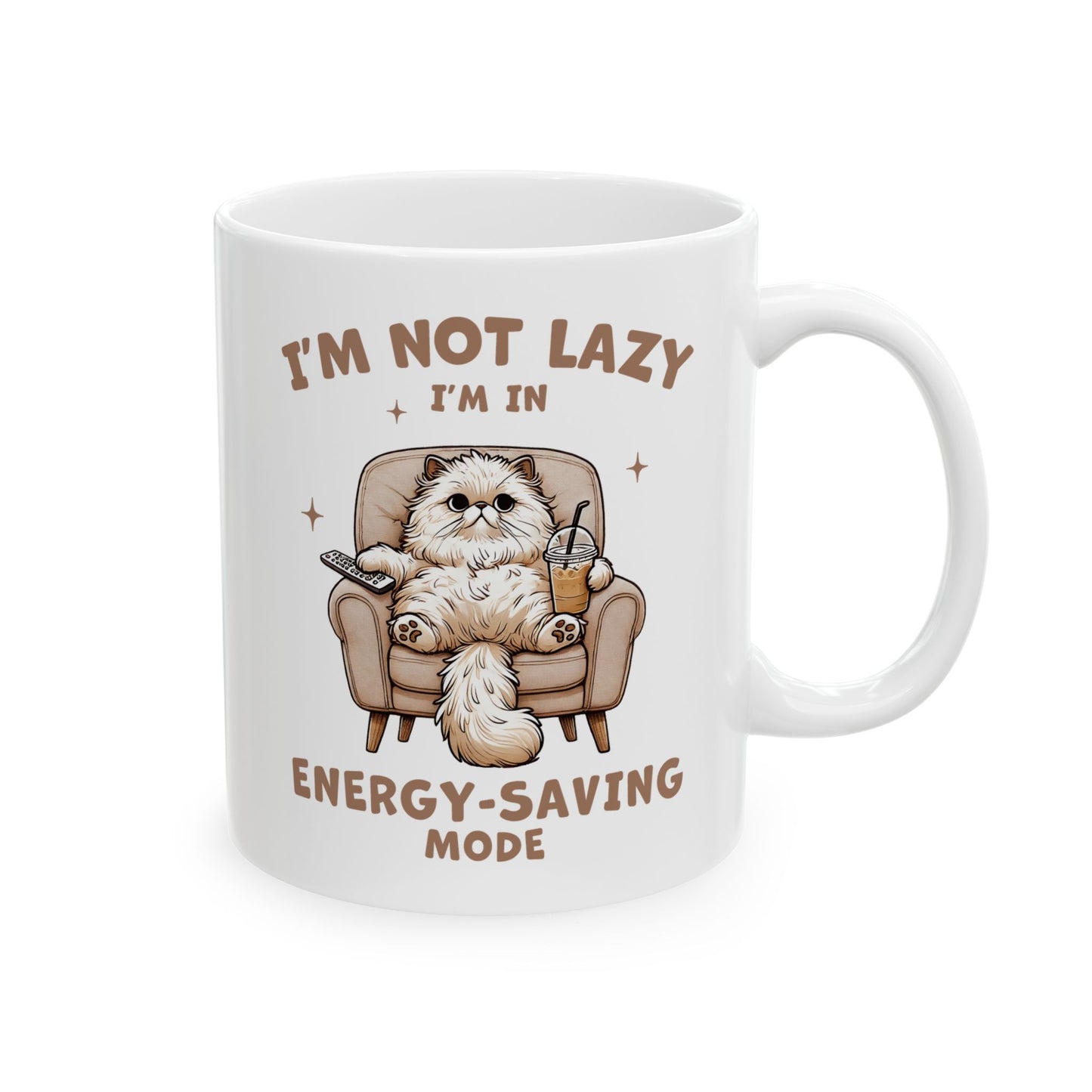 🐾 No soy perezoso, estoy en modo ahorro de energía – Divertida taza de café de gato para amantes de los gatos 😸