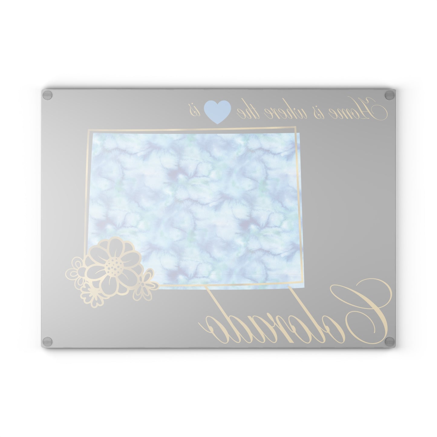 💙 Colorado Floral State Cutting Board – Mountain State Elegance with a Blue Sky Twist 🌲