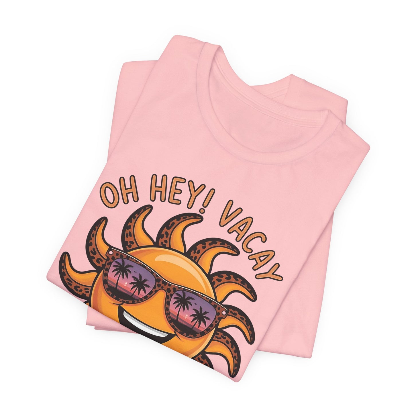 ☀️ ¡Hola! Camiseta de vacaciones – Sol sonriente con gafas de sol | Camiseta gráfica de verano para mujer
