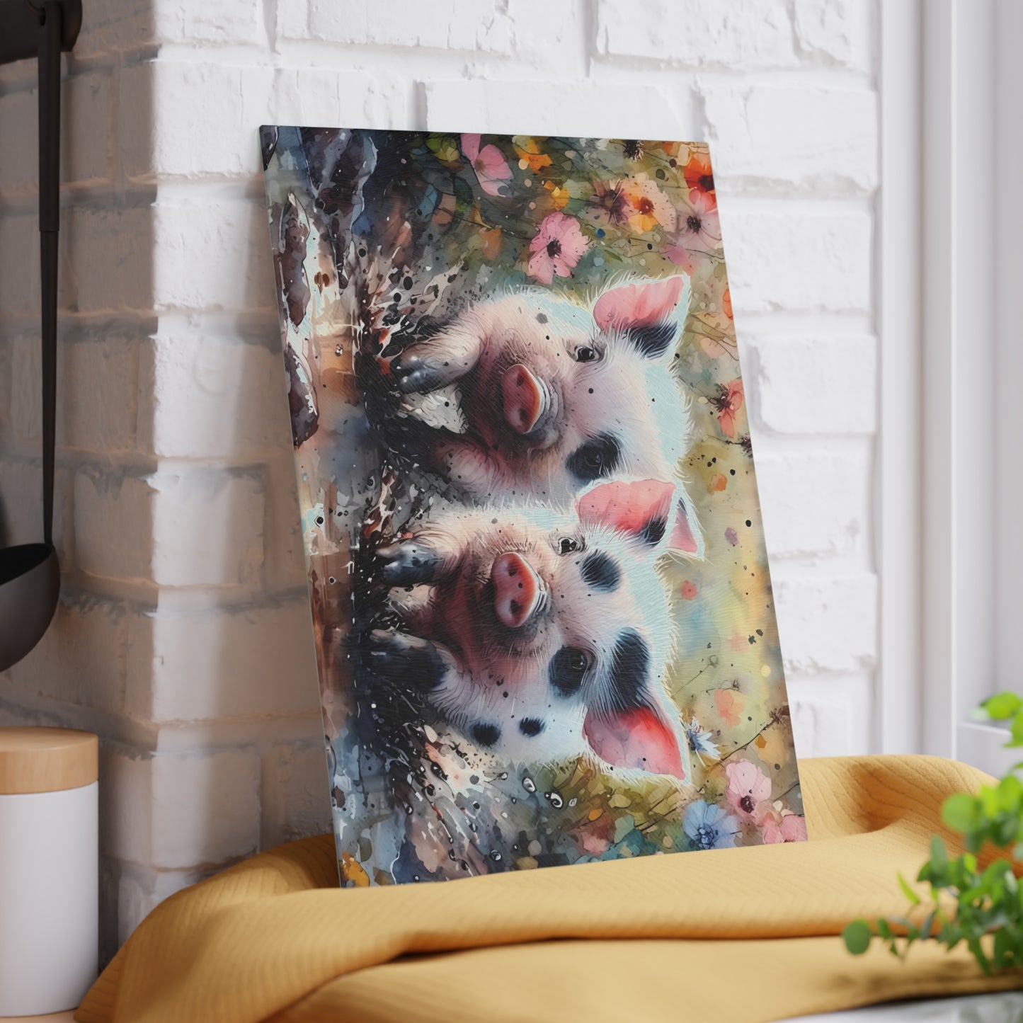 🐷🌼 Spotted Piglets Cutting Board – Playful Farmhouse Charm for Your Kitchen 🌼🐷