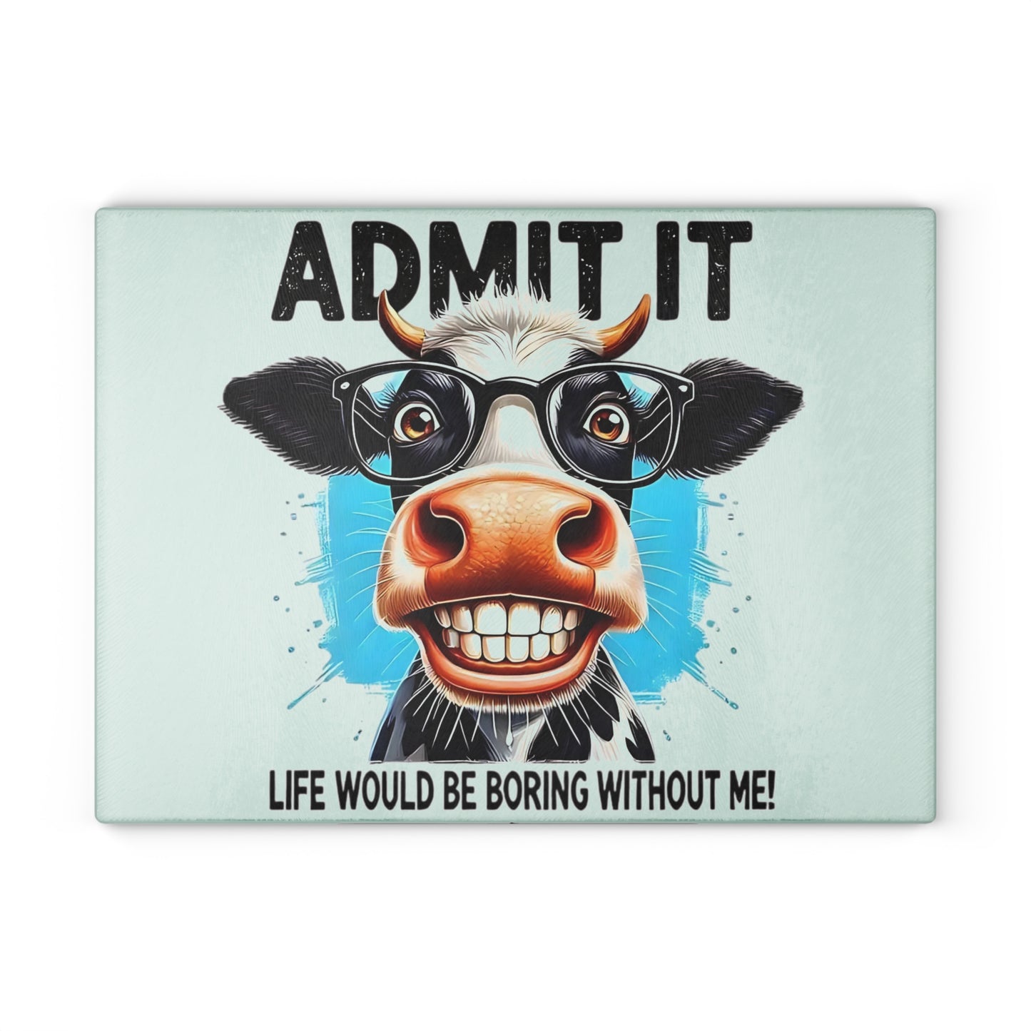 Tabla de cortar de vaca, decoración de cocina divertida, regalo para amantes de las vacas, tabla de cortar de vidrio, accesorio de cocina peculiar, tabla de cortar humorística, decoración de vaca