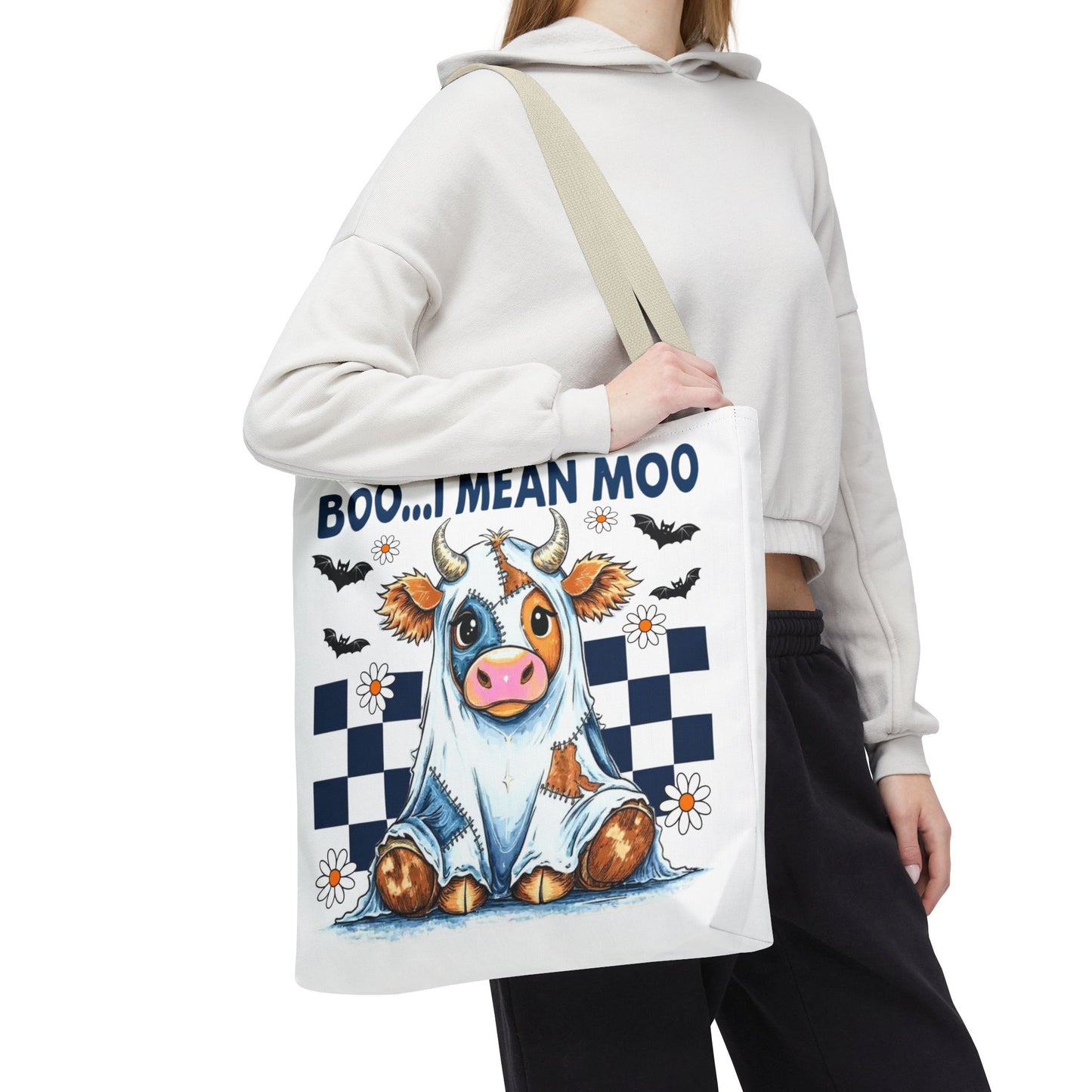 ๐ฎ Boo... I Mean Moo Cow Halloween Tote Bag โ Spooky Cute Farmhouse Fun ๐ป๐