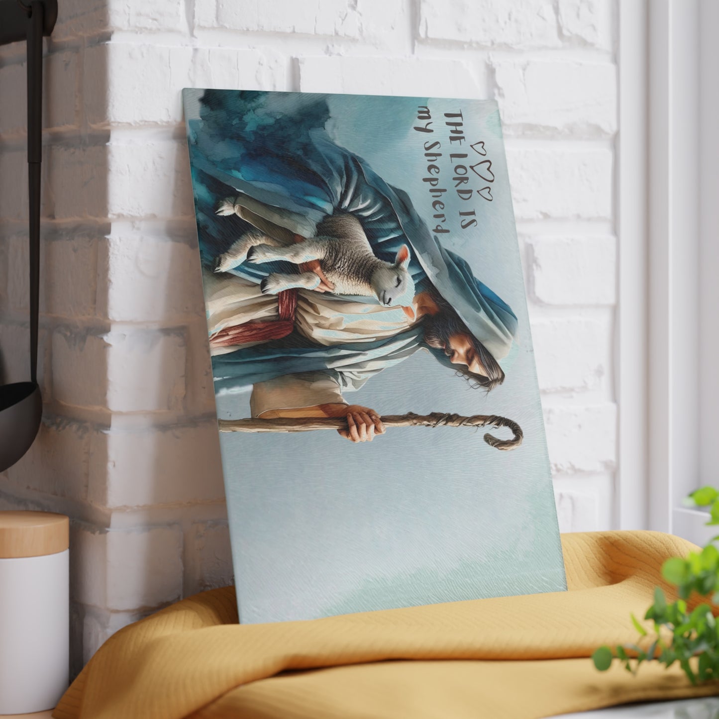 Tabla de cortar de Jesús, tabla de cortar de vidrio templado, tabla de charcutería, tabla de cortar, regalo de inauguración de la casa, tabla de cortar personalizada