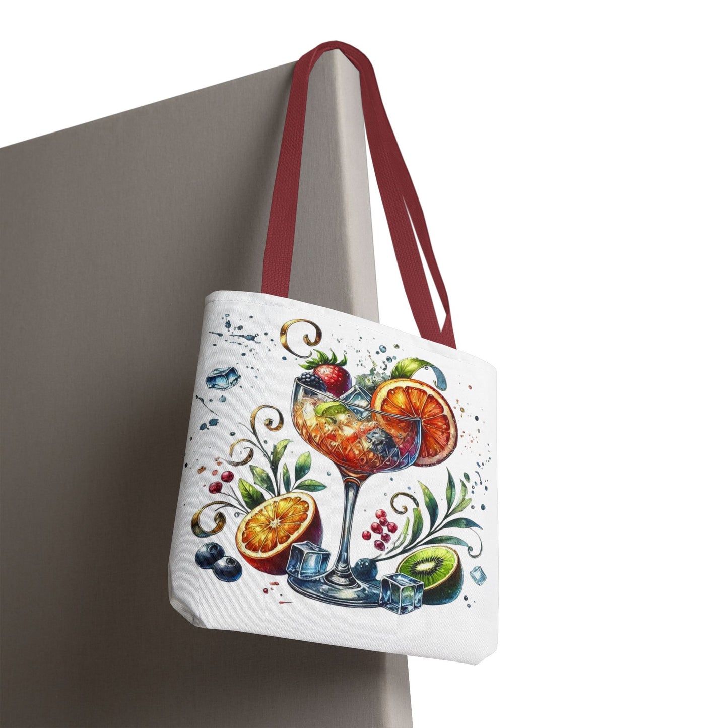 Bolso de cóctel, bolso para bebidas afrutadas, bolso de playa tropical, elegante bolso de lona, regalo para amantes de los cócteles, bolso de mano divertido, práctico bolso de verano.