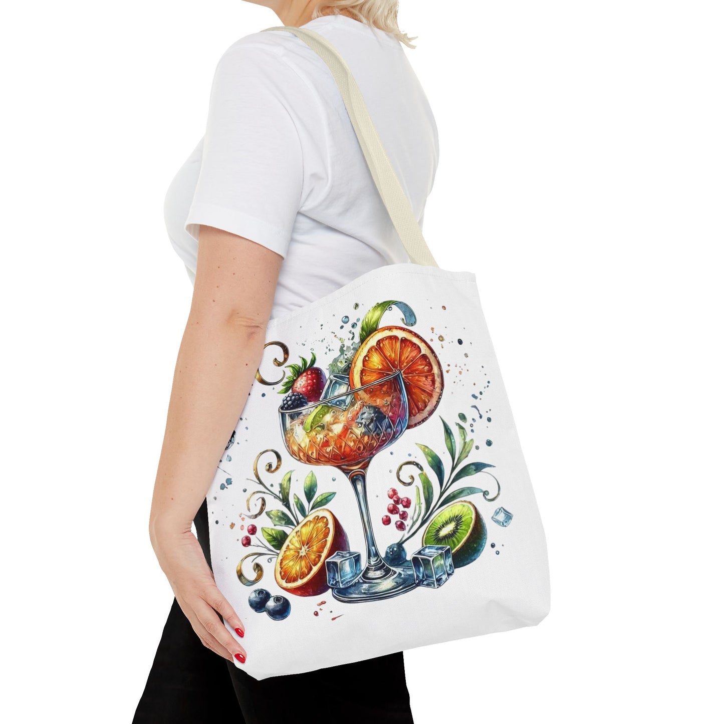Bolso de cóctel, bolso para bebidas afrutadas, bolso de playa tropical, elegante bolso de lona, regalo para amantes de los cócteles, bolso de mano divertido, práctico bolso de verano.