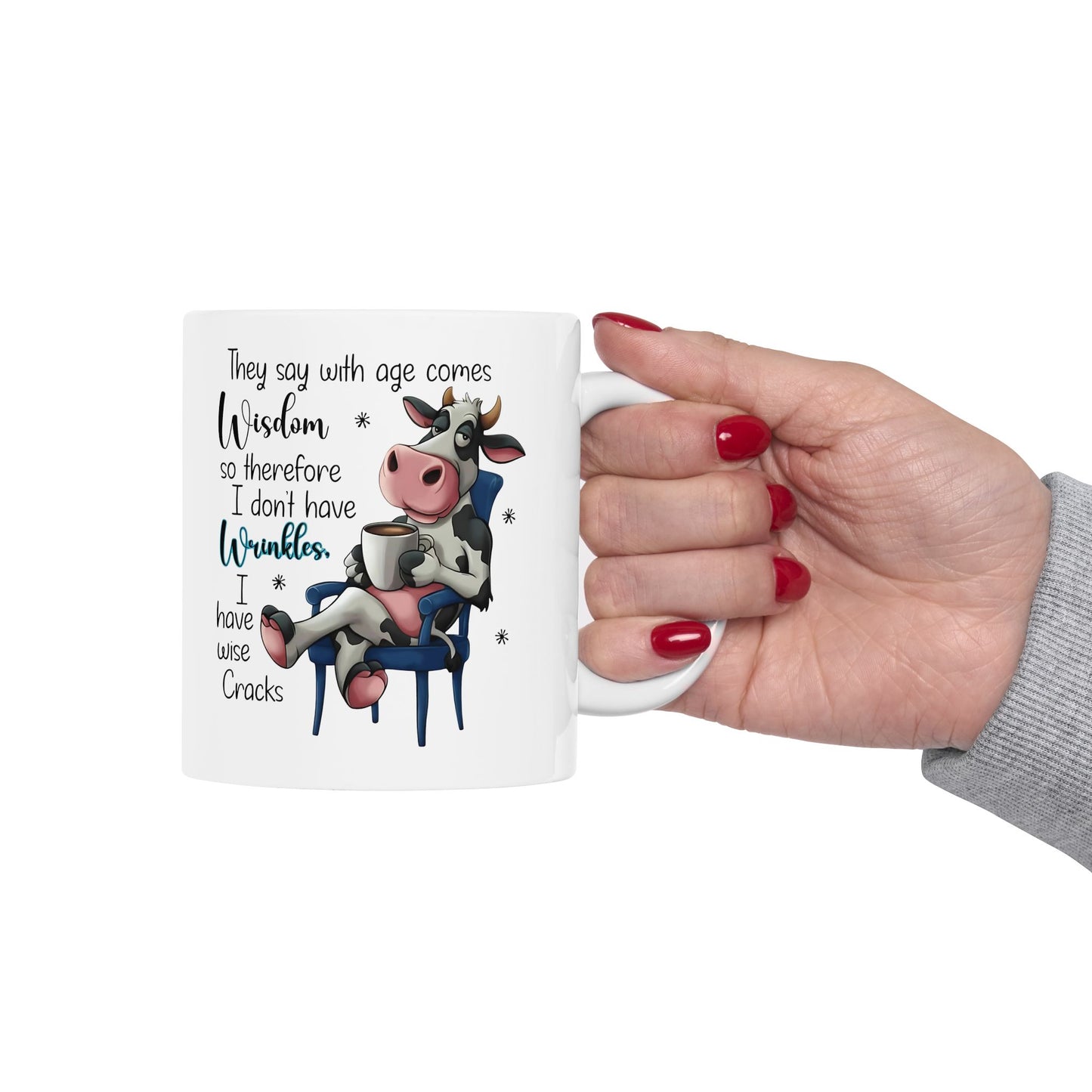 Taza de café, divertida taza de vaca, divertida taza de granja con frase tierna e ingeniosa, regalo perfecto para amantes del café, agricultores y amantes de los animales.