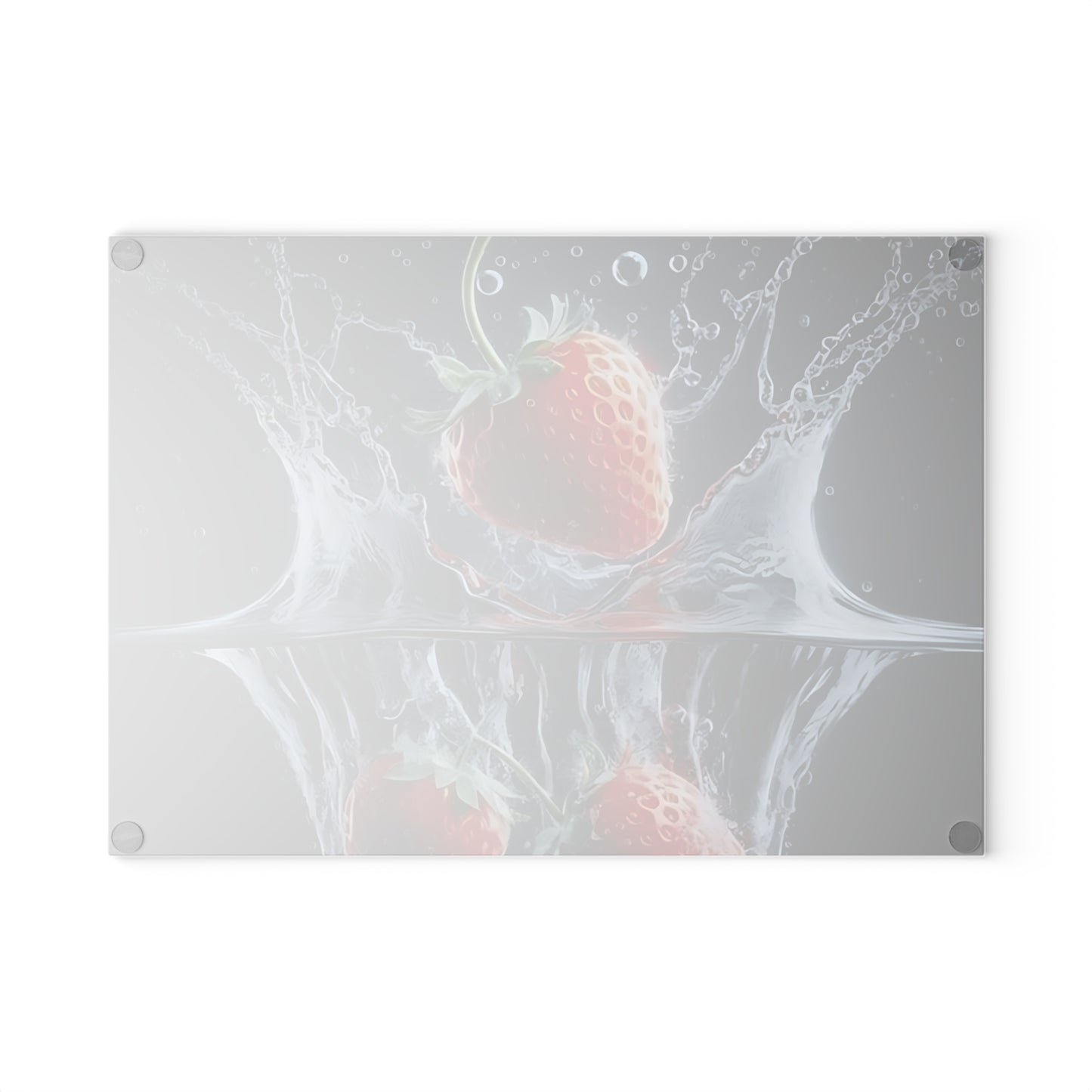 🍓 Strawberry Splash Glass Cutting Board – Bold Berry Pop for Your Kitchen