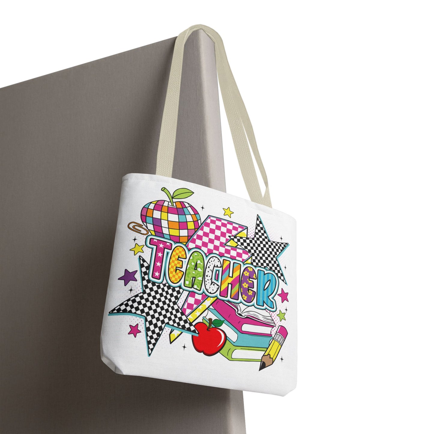 🌟 Bright Teacher Stars Tote – Bold Style for the Best in Class 🍎