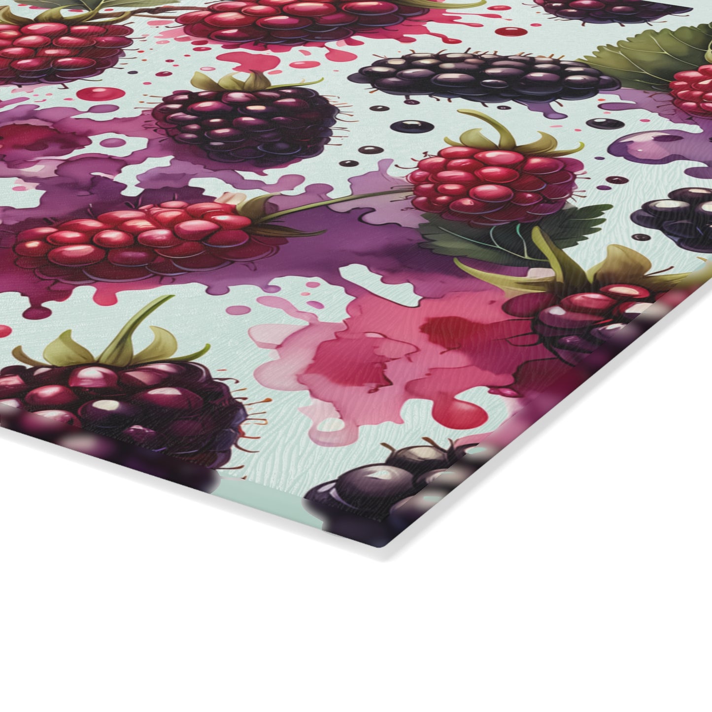 Tabla de cortar Berry Splash: Frambuesas y moras jugosas para un toque atrevido en la cocina