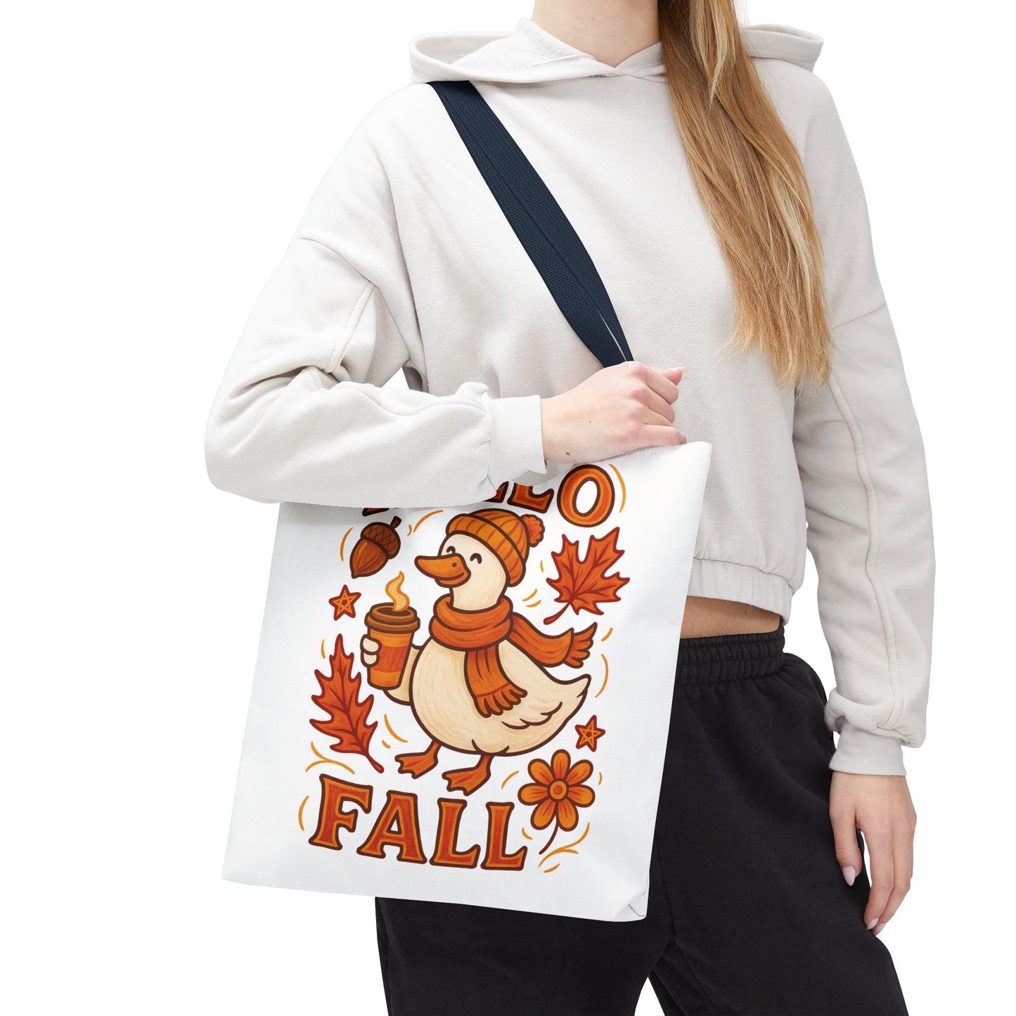 🧡 Hello Fall Duck Tote Bag – Cozy Autumn Vibes & Feathered Charm 🍂🦆