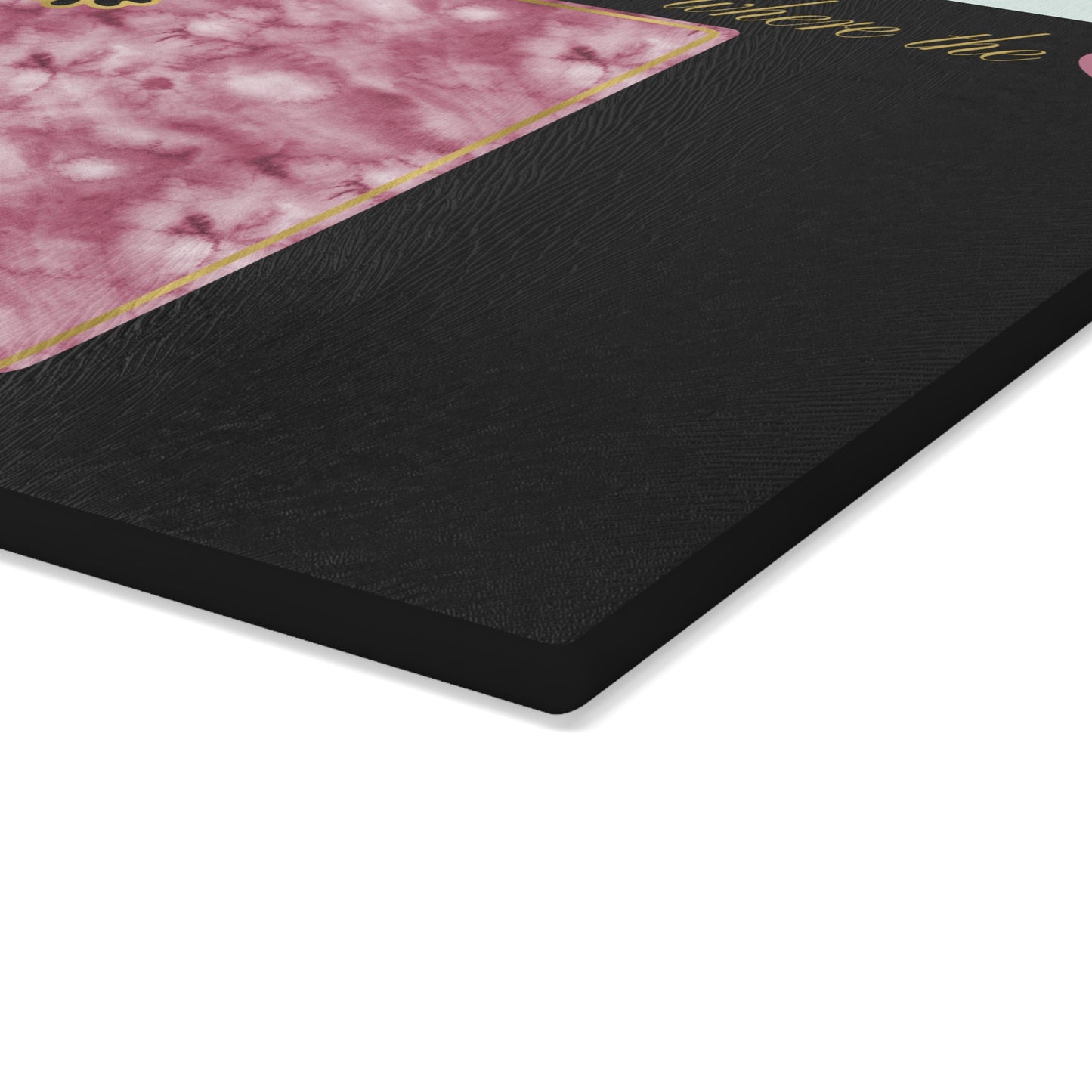 🩷 Nevada State Floral Cutting Board – Watercolor Rose Marble with Golden Script Elegance