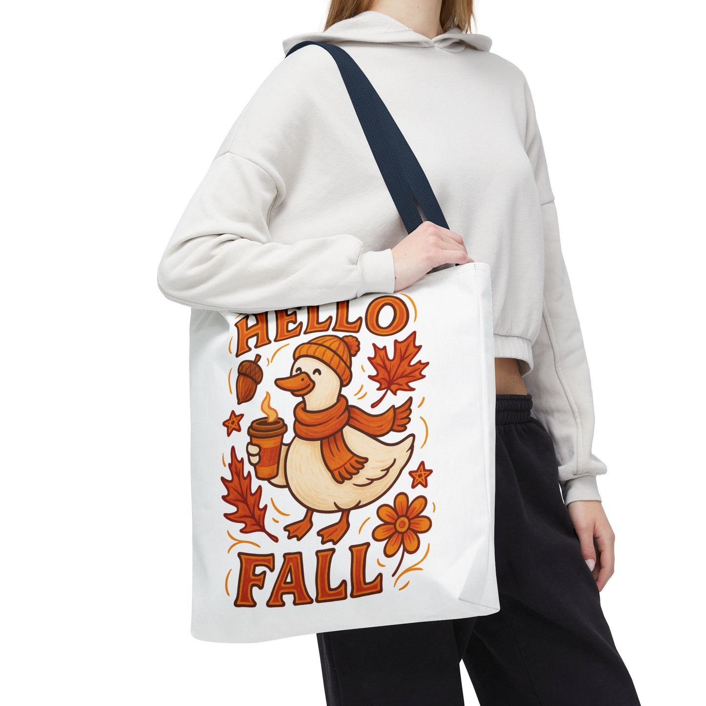 🧡 Hello Fall Duck Tote Bag – Cozy Autumn Vibes & Feathered Charm 🍂🦆
