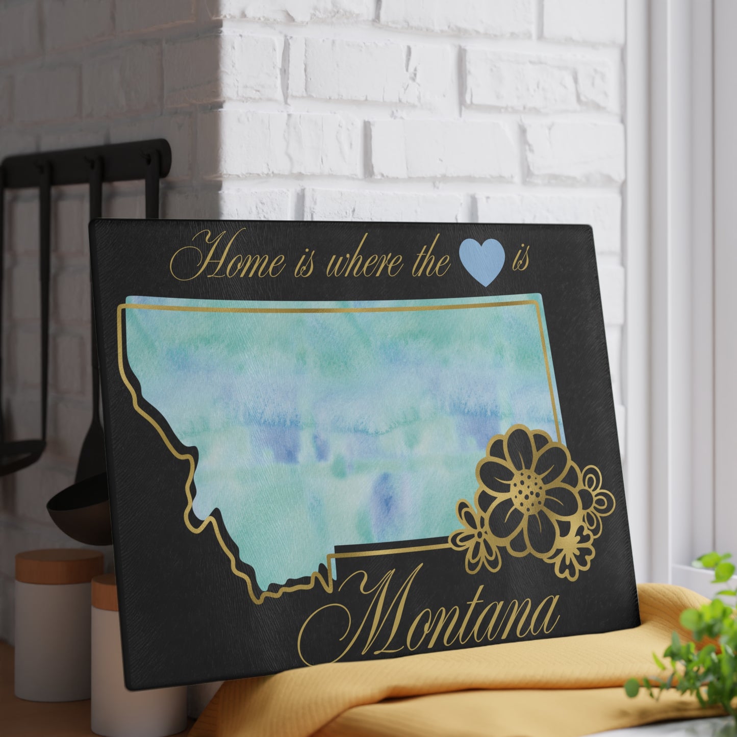 💙 Montana State Floral Cutting Board – Big Sky Beauty Meets Homegrown Charm