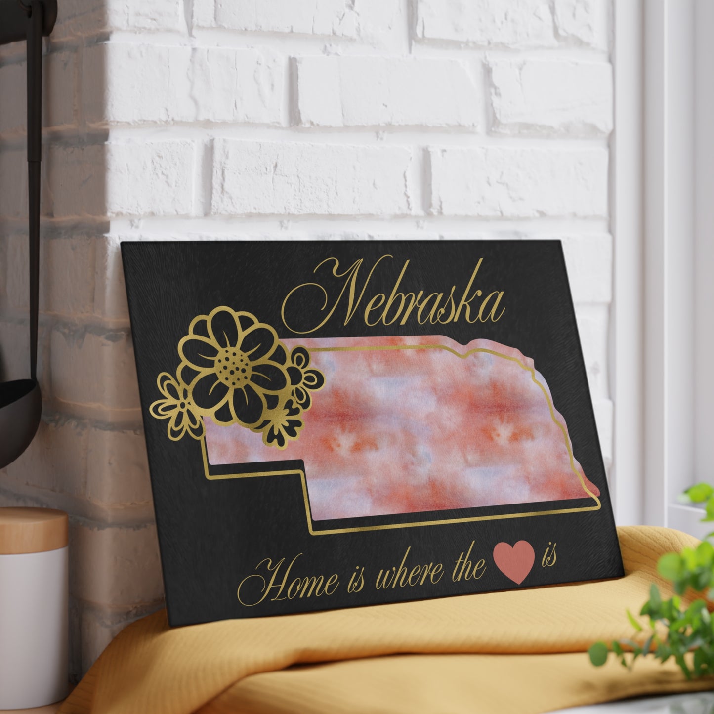 🌸 Nebraska Floral State Cutting Board – Rustic Charm Meets Heartland Pride 🌸