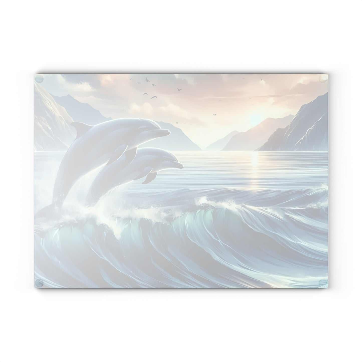 🌊🐬 Ocean Wave Dolphins Cutting Board – Coastal Elegance for Your Kitchen 🐬🌊