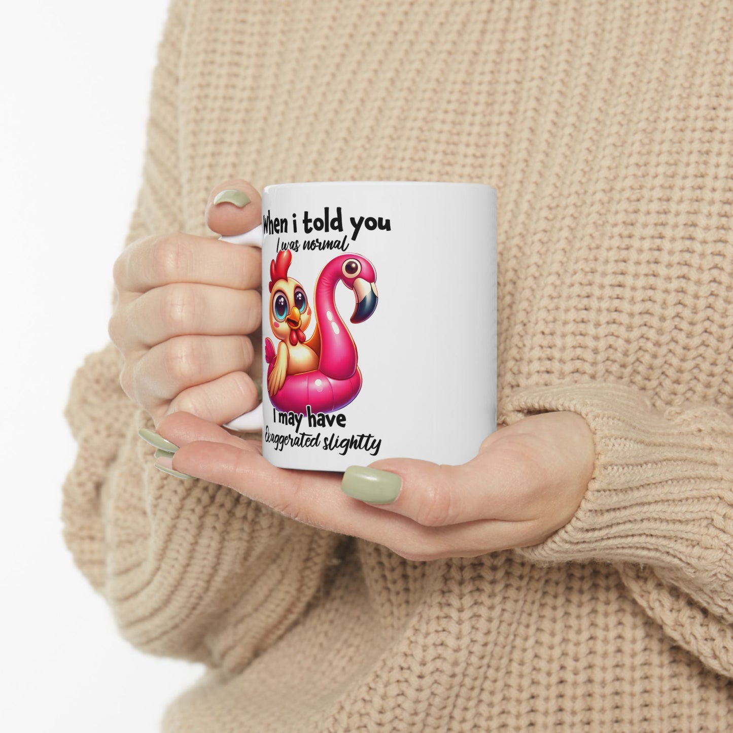 🐔 Yo era normal – Taza divertida de flamenco y pollo 🦩