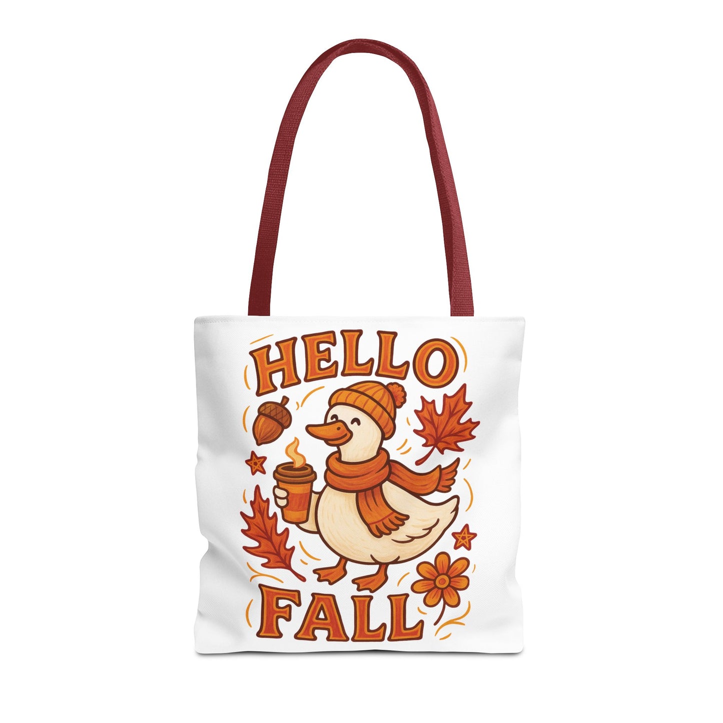 🧡 Hello Fall Duck Tote Bag – Cozy Autumn Vibes & Feathered Charm 🍂🦆