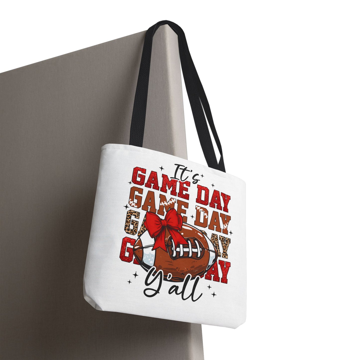 🏈 Game Day Red Bow Football Tote Bag – Sporty, Stylish, and Ready for Kickoff 🎀👜