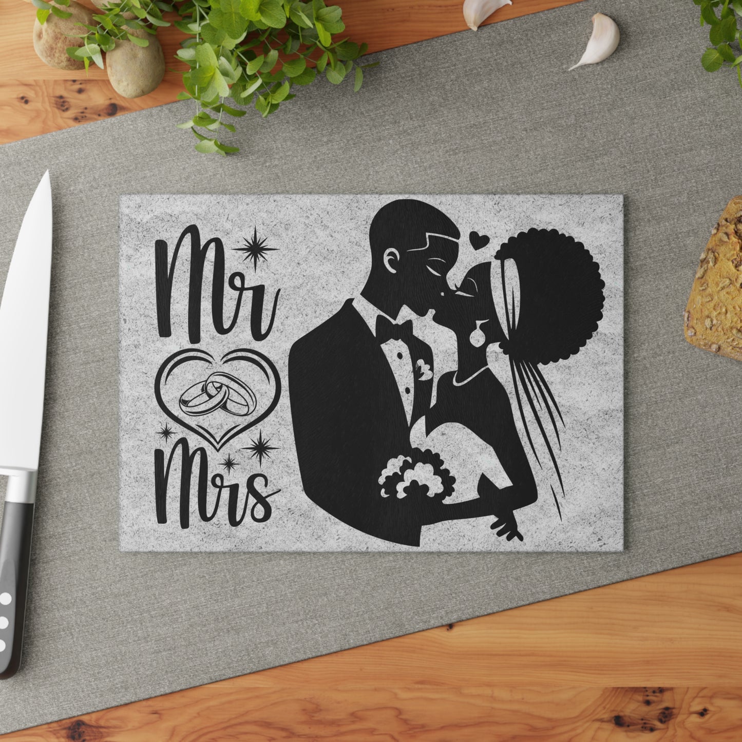 Tabla de cortar de arena de playa para bodas de Sr. y Sra.: regalo romántico para recién casados