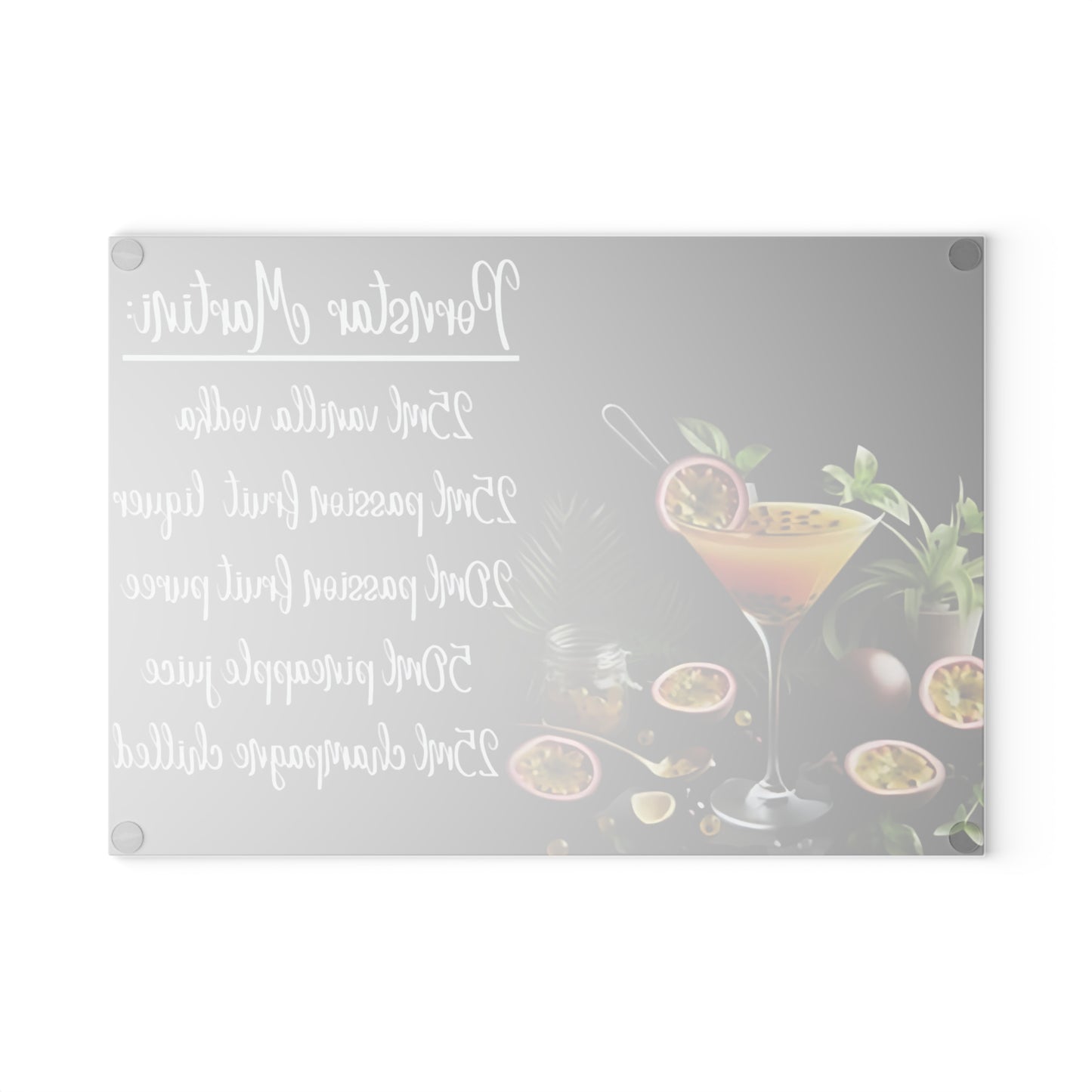 🍸 Pornstar Martini Recipe Cutting Board – Flirty, Fun, & Fabulous Kitchen Decor