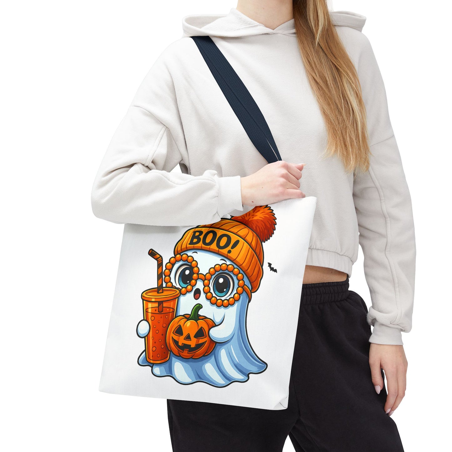 ๐ป Boo-tiful Ghost Tote Bag โ Spooky Cute Halloween Vibes ๐๐