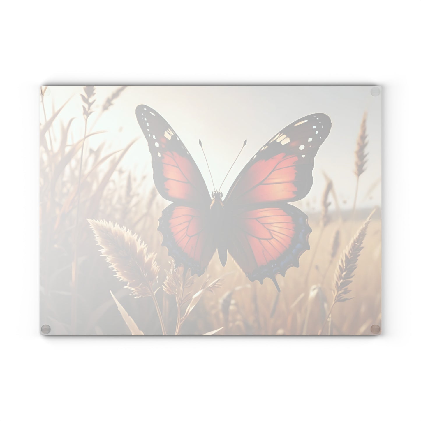 Hermosa tabla de cortar de vidrio con forma de mariposa, decoración de mariposas, tabla de cortar, decoración de cocina, arte de cocina, tabla para servir, regalo de pavo real, regalo de mariposa, tabla de cortar floral