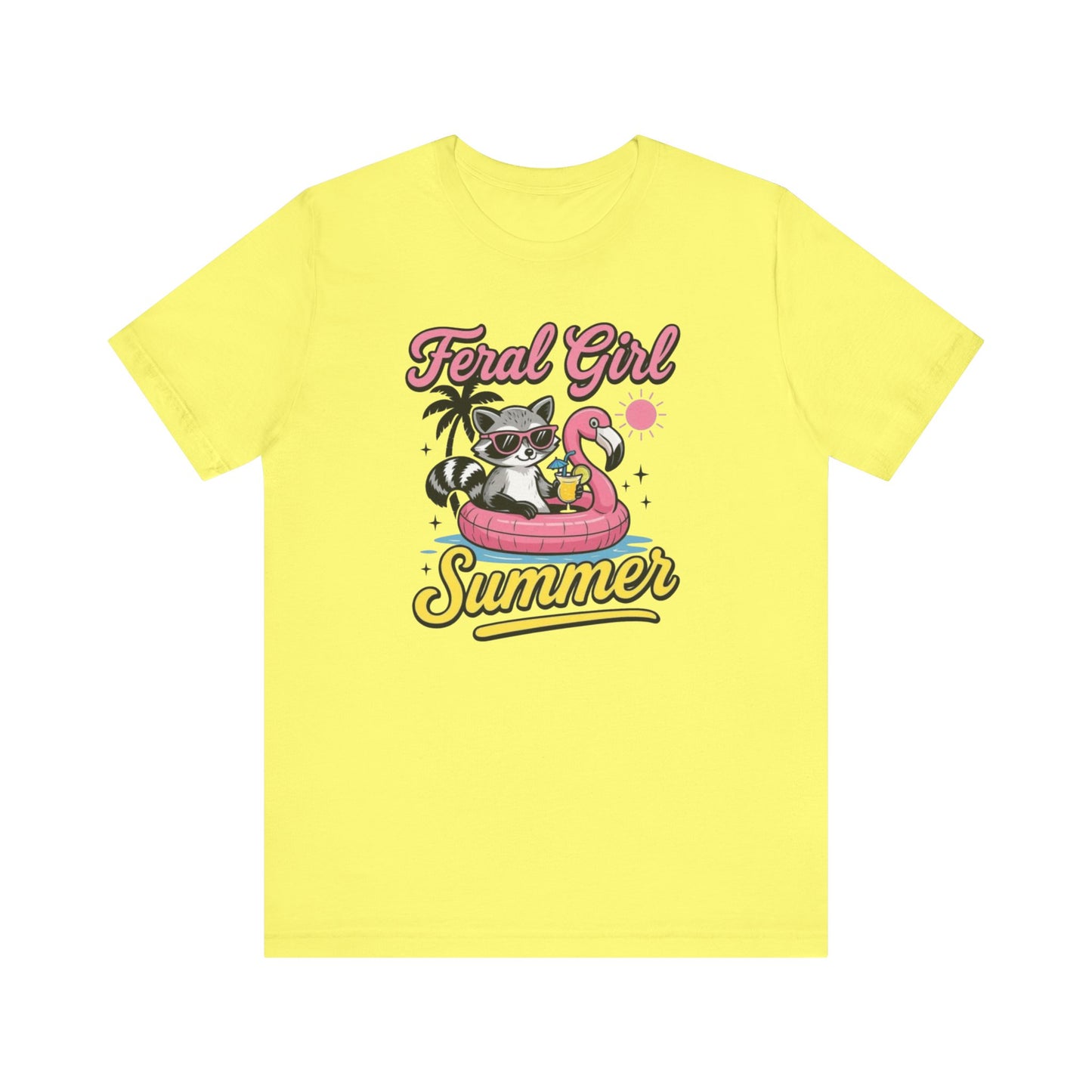 Camiseta de verano para chica salvaje: Mapache divertido con vuelo | Camiseta de verano para mujer