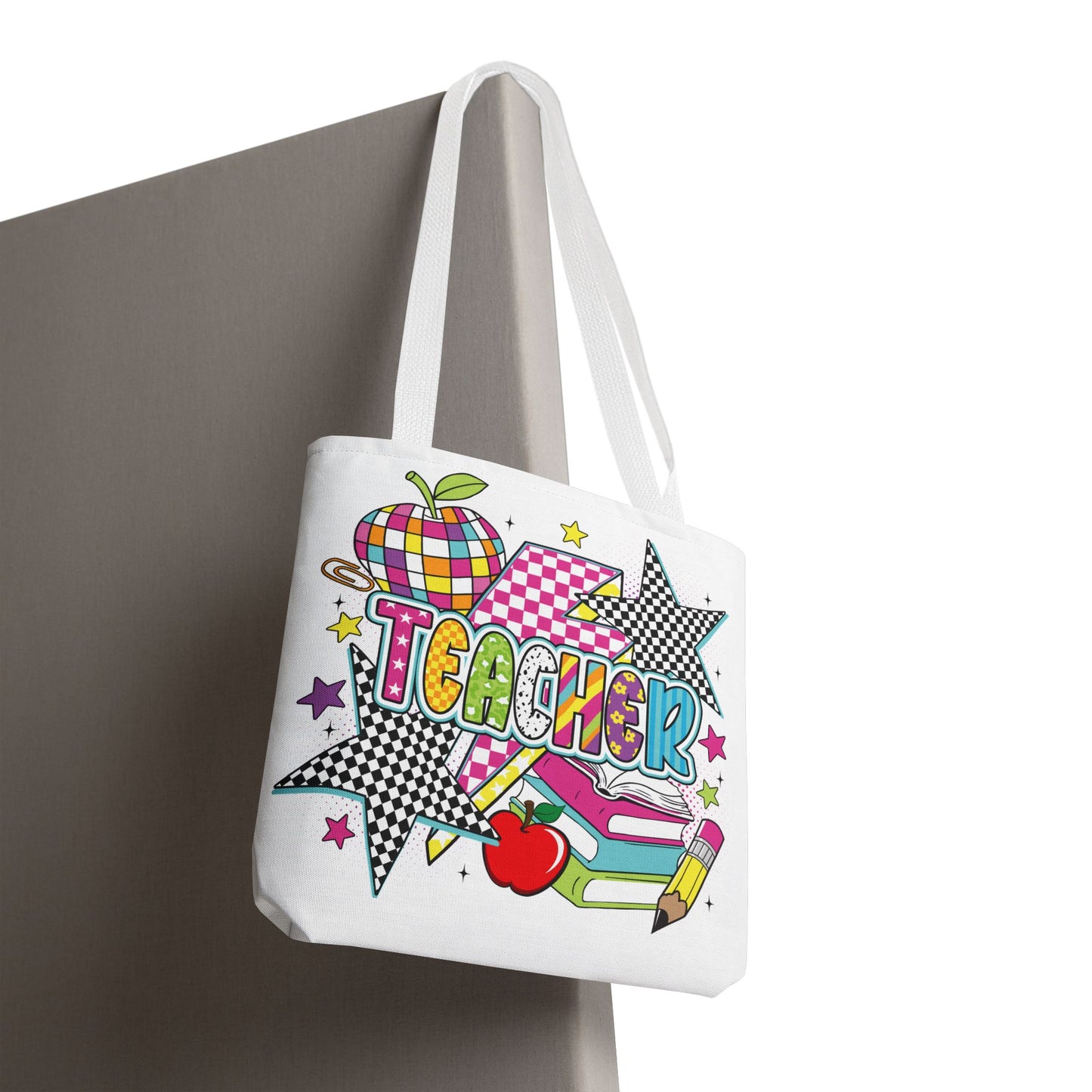 🌟 Bright Teacher Stars Tote – Bold Style for the Best in Class 🍎
